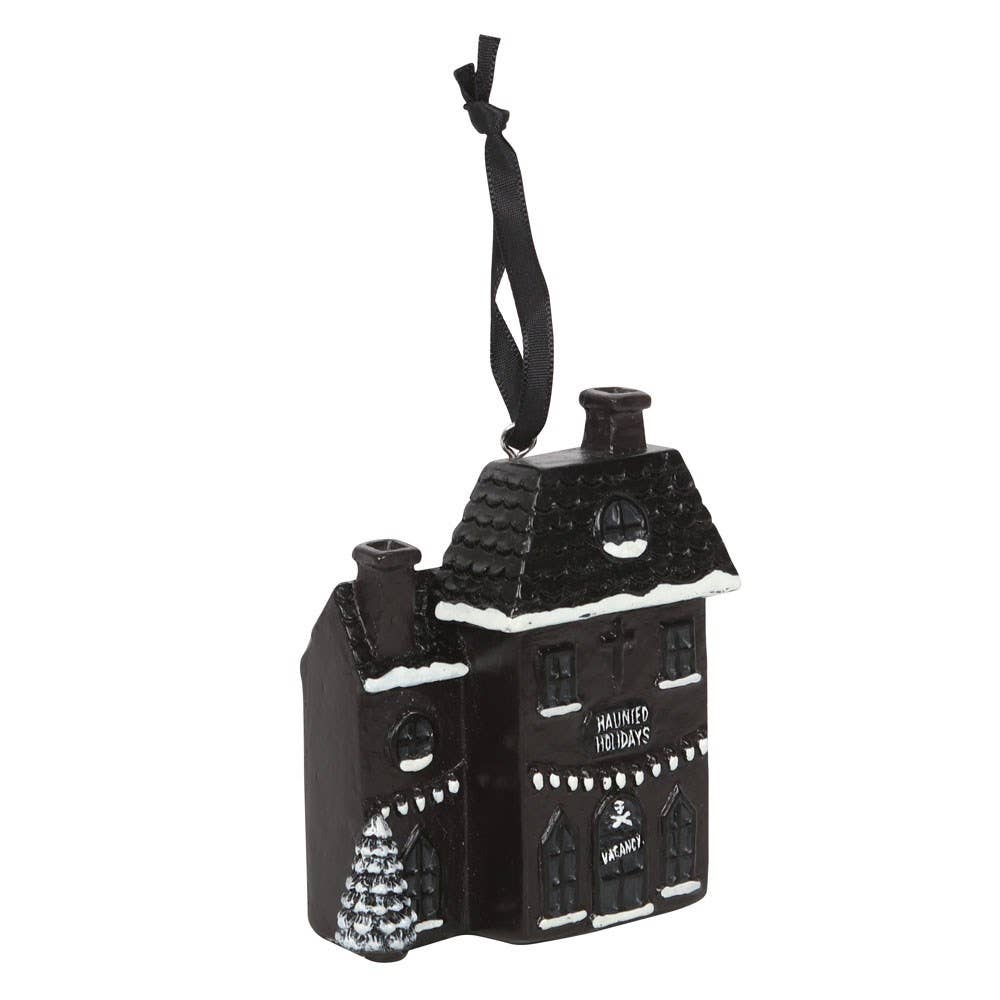 Haunted Holiday House Resin Ornament