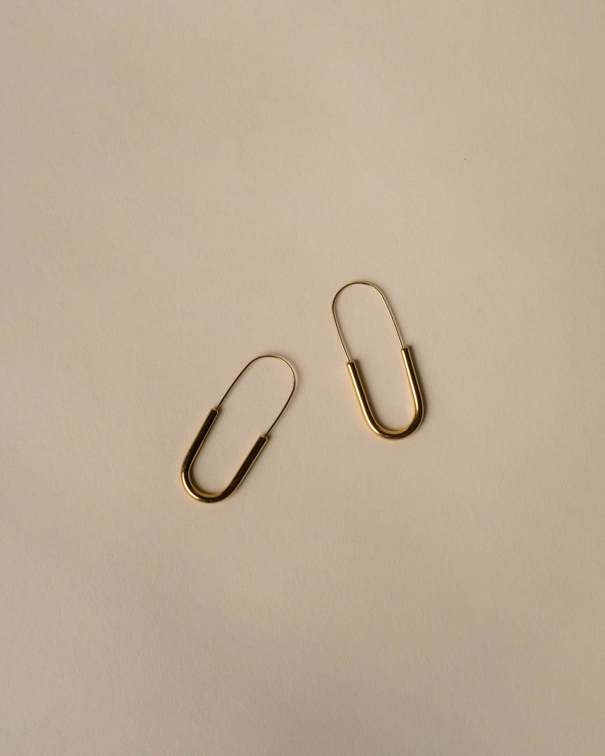 Julia Paper Clip Hoop Earrings - Gold