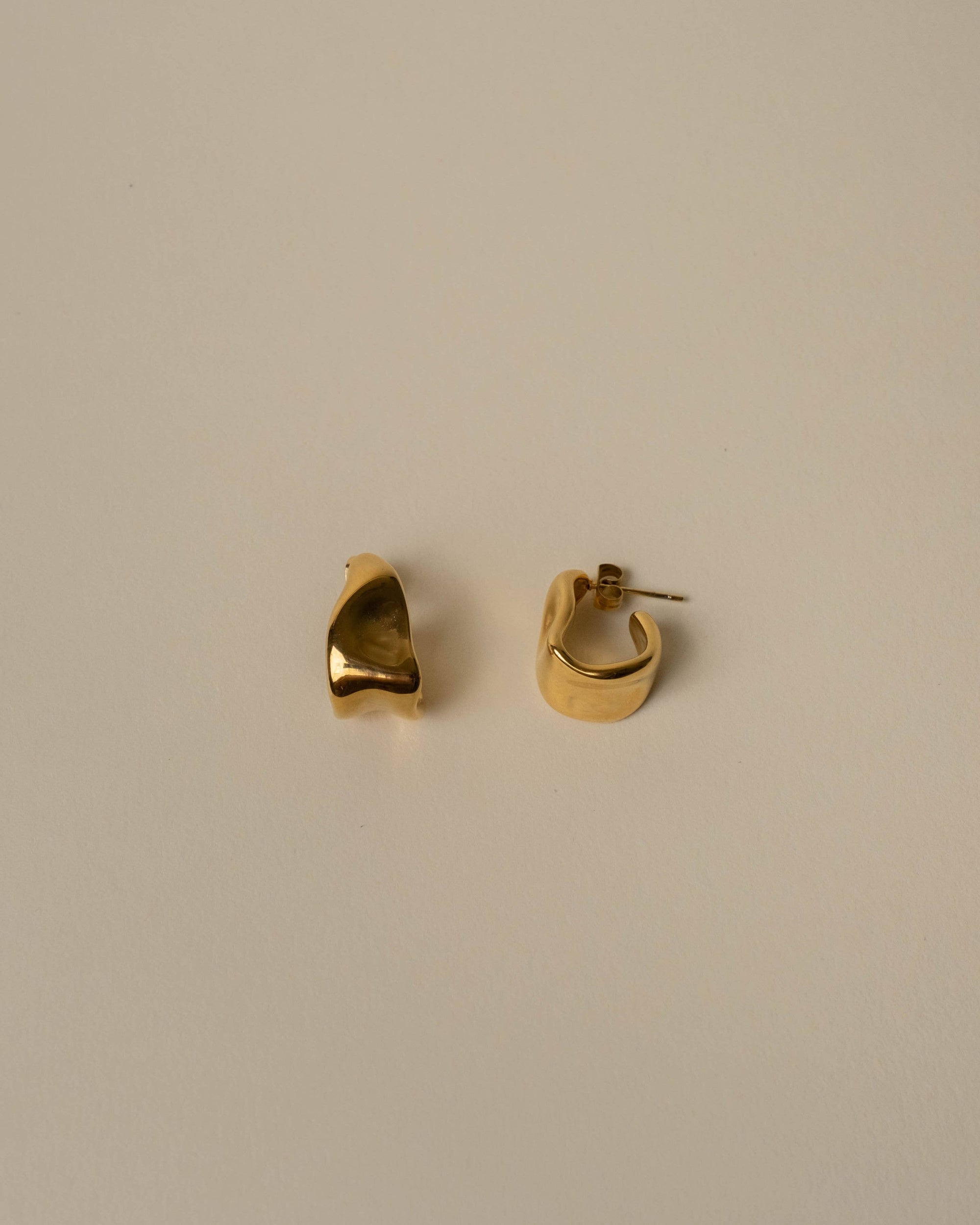 Janessa Chunky Organic Open Hoops Gold