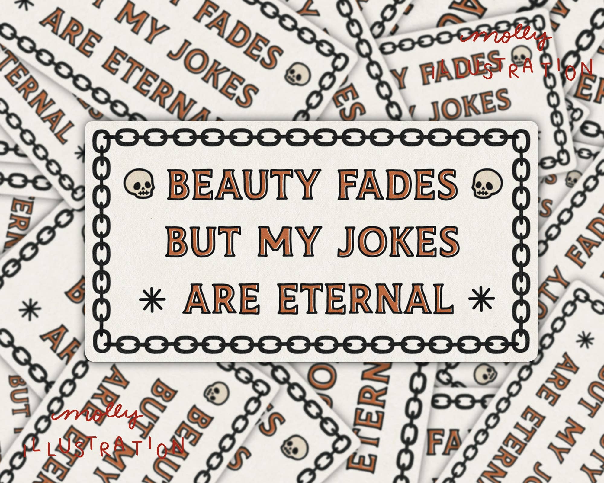 Beauty Fades Jokes Waterproof Vinyl Sticker