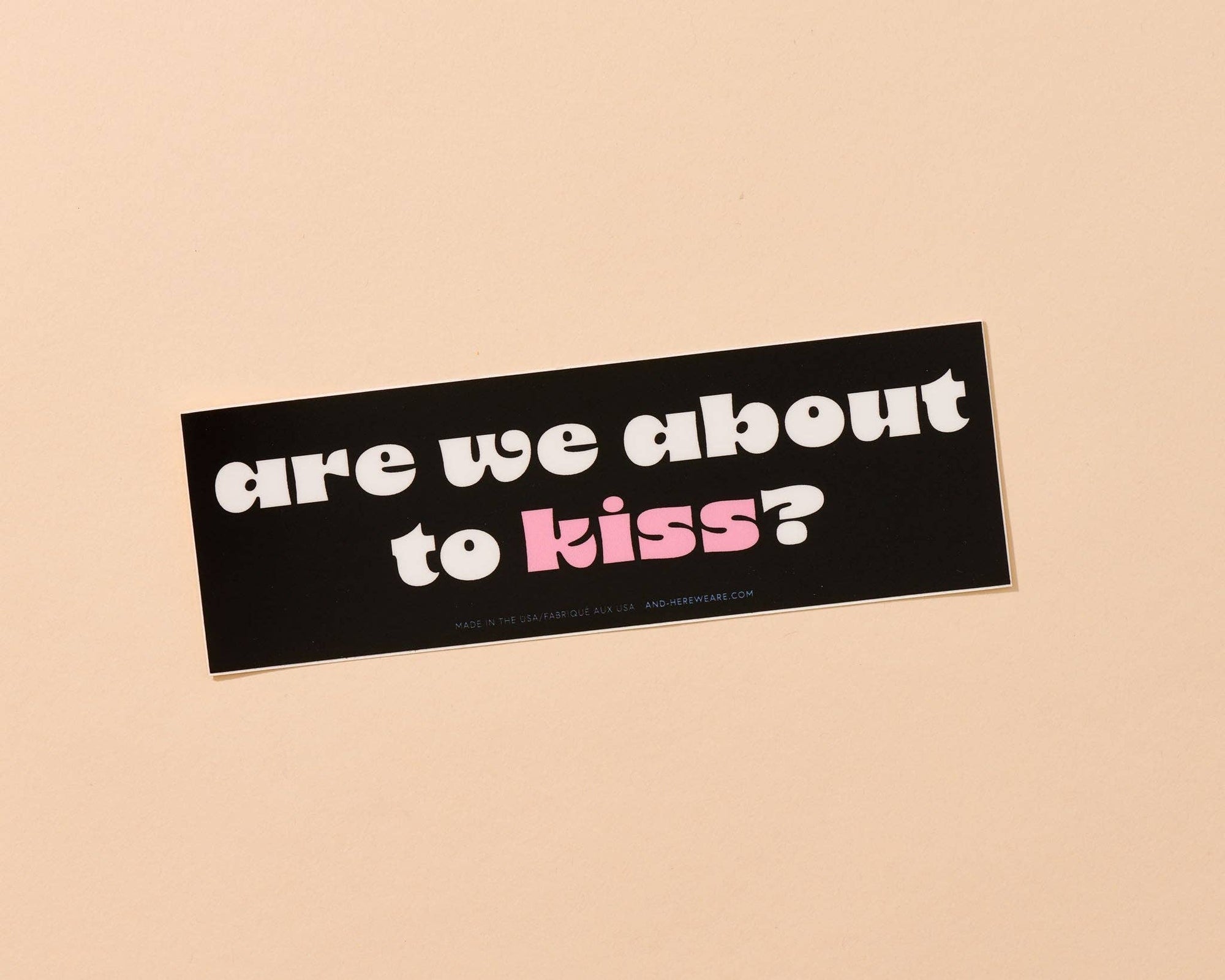 About to Kiss Vinyl Bumper Sticker