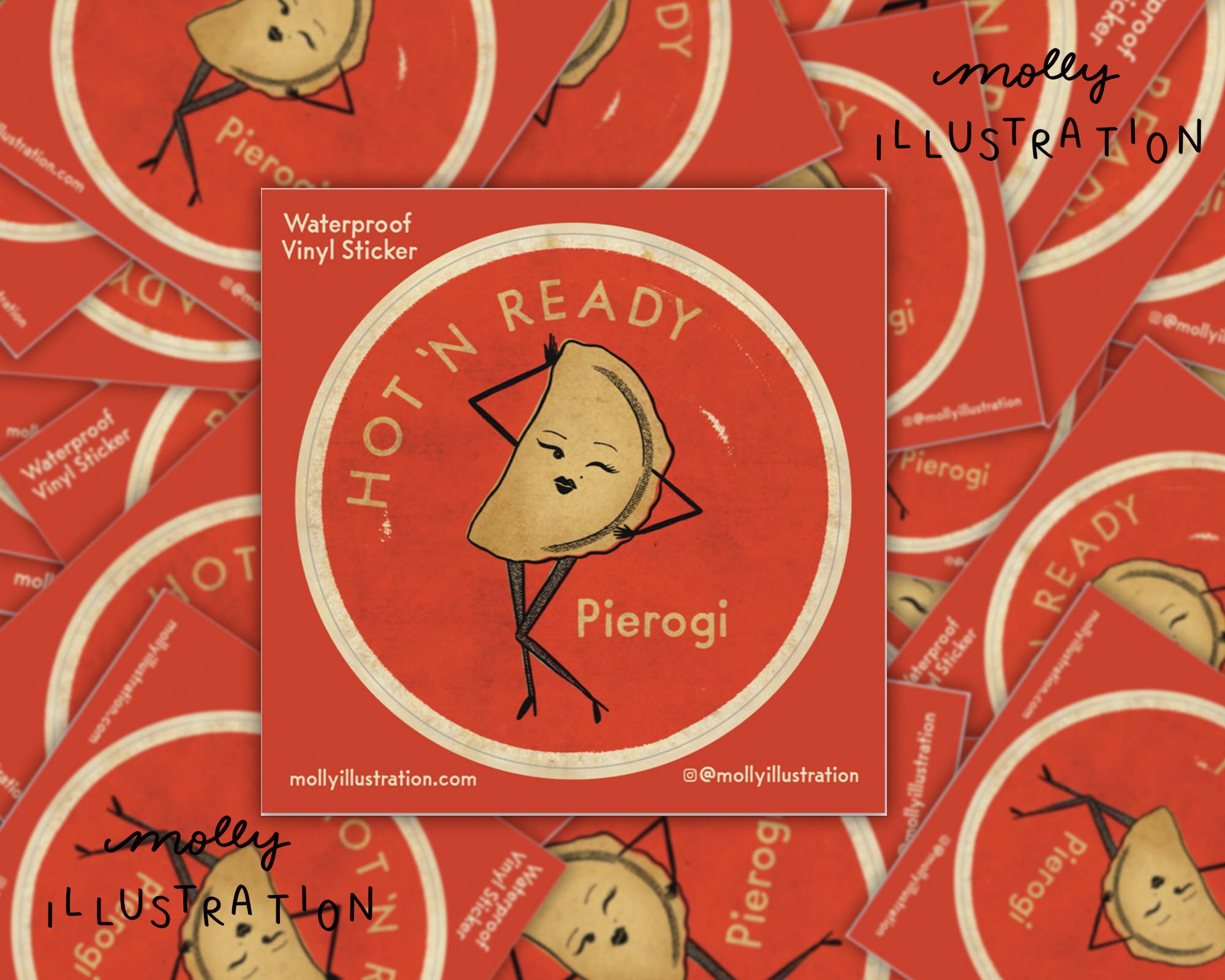 Hot ‘N Ready Pierogi Vinyl Waterproof Sticker