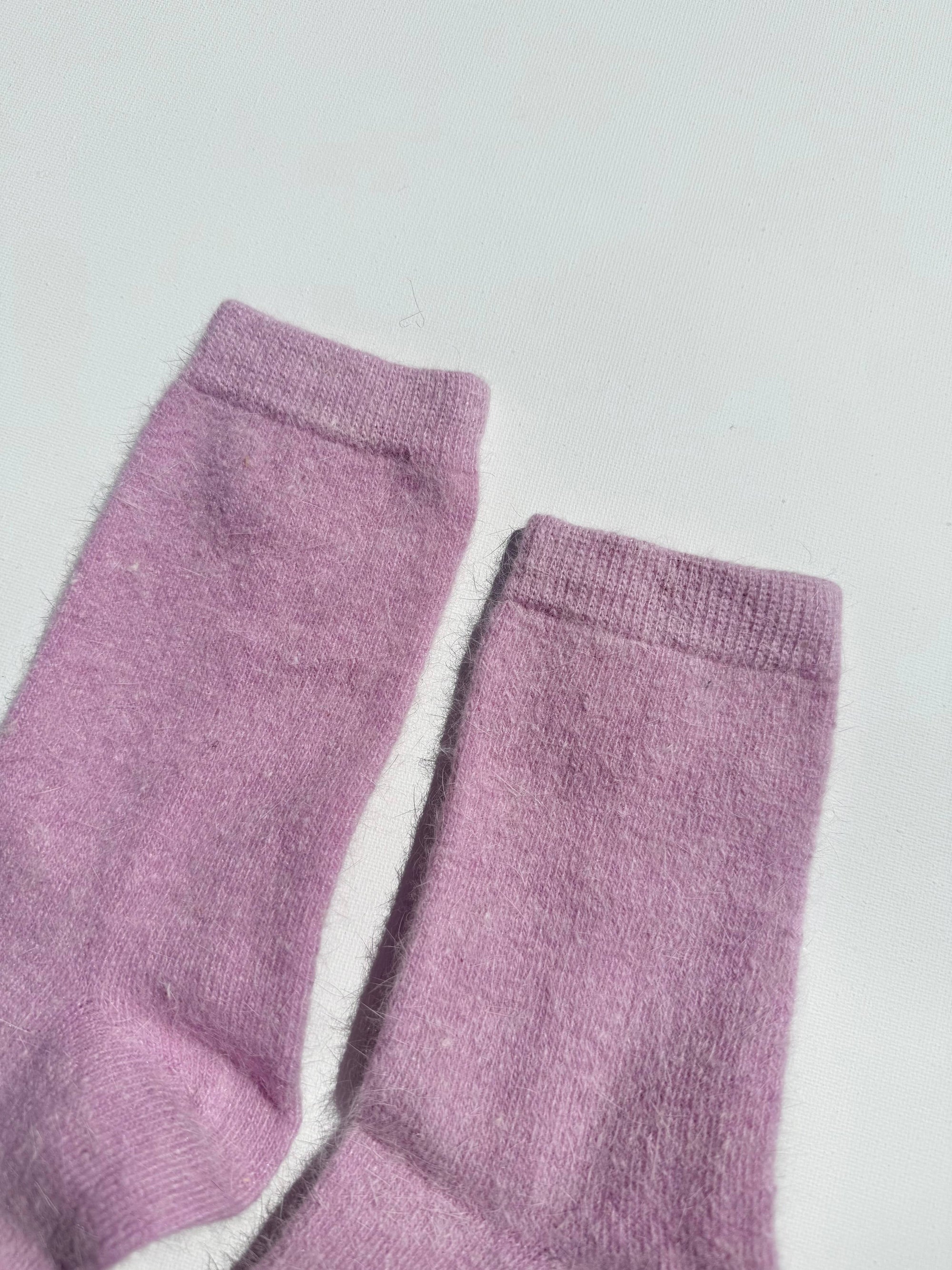 FLUFFY ANGORA SOCKS - crystal bright