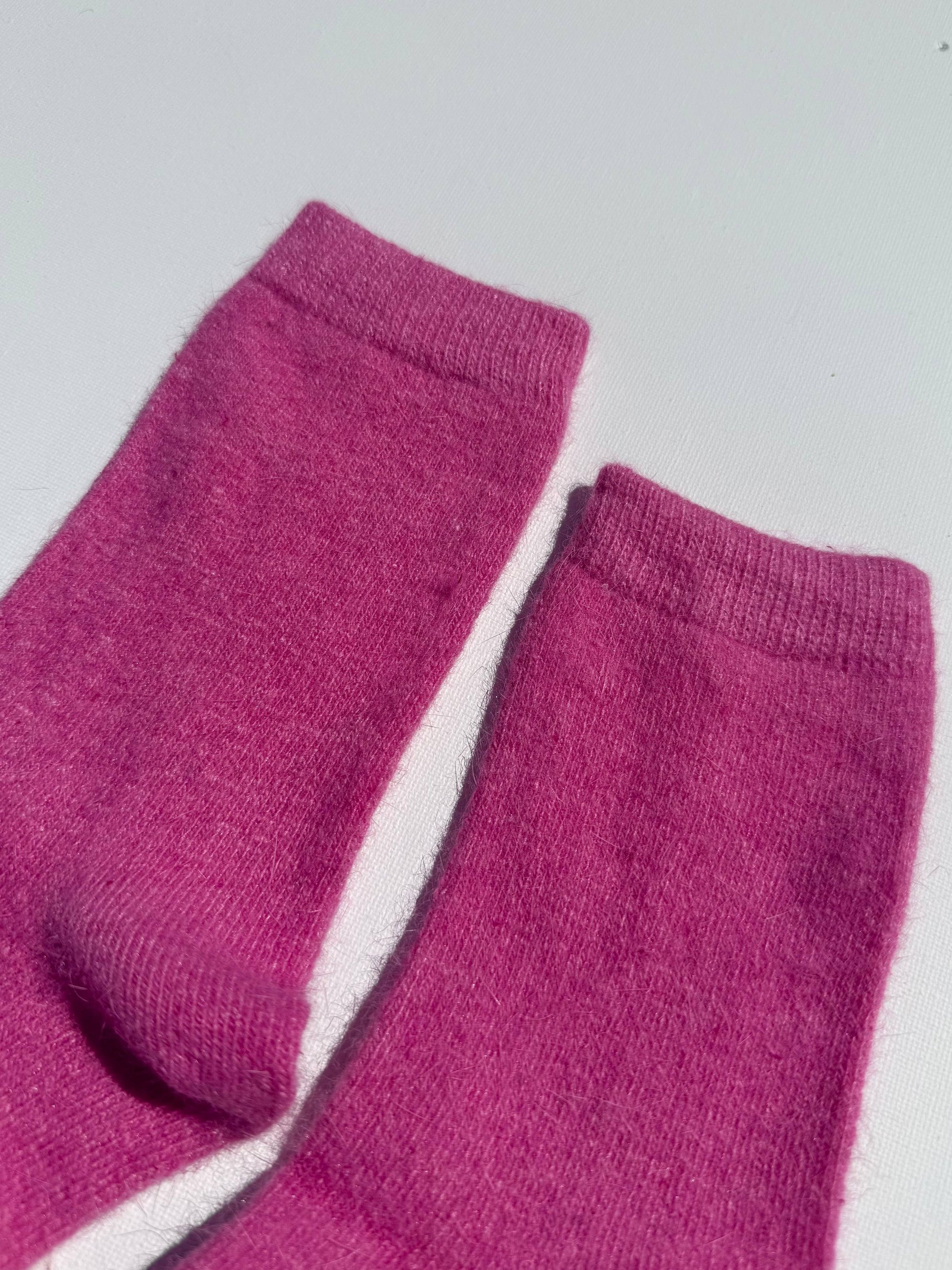 FLUFFY ANGORA SOCKS - crystal bright