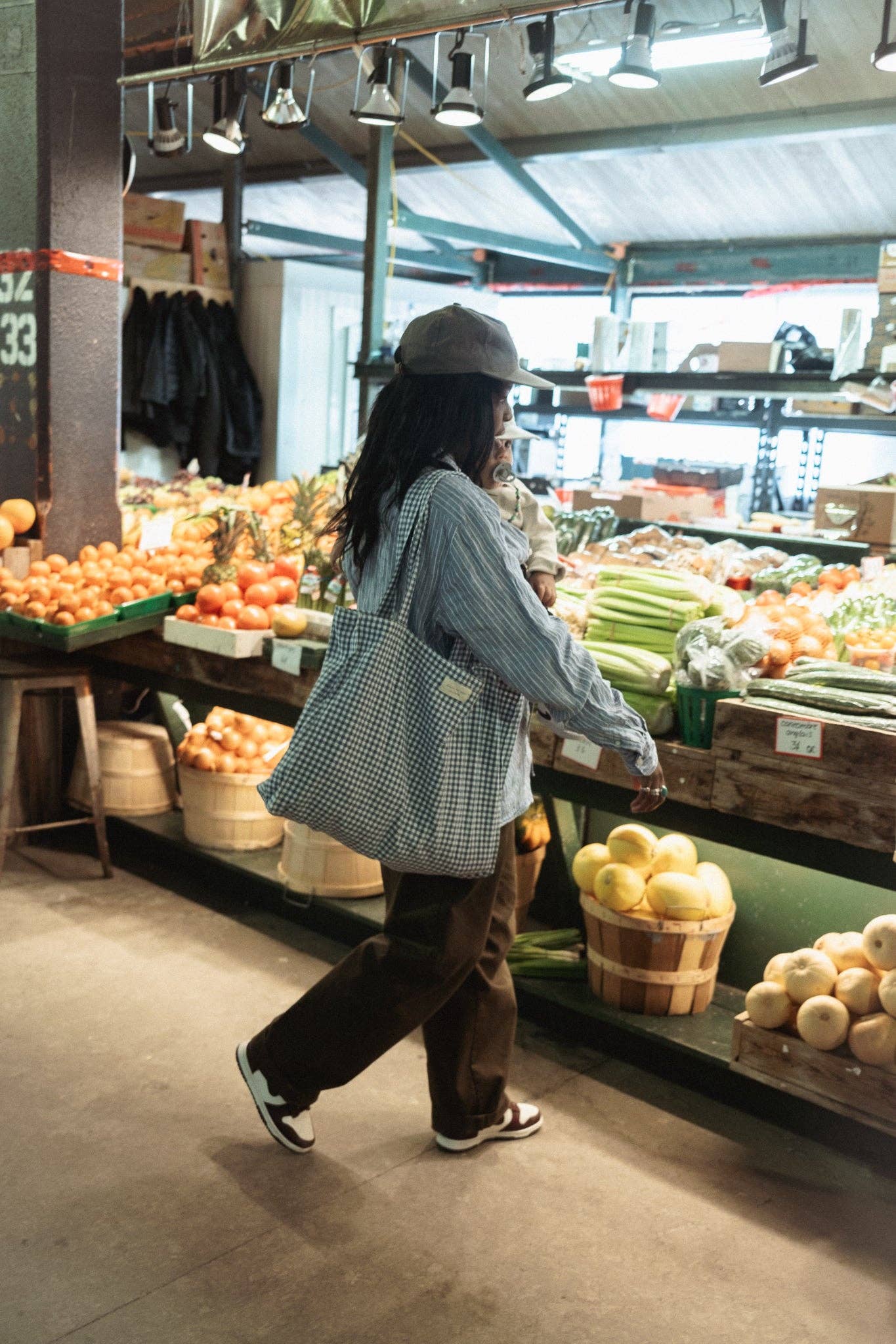 Organic cotton tote bag - Gingham collection