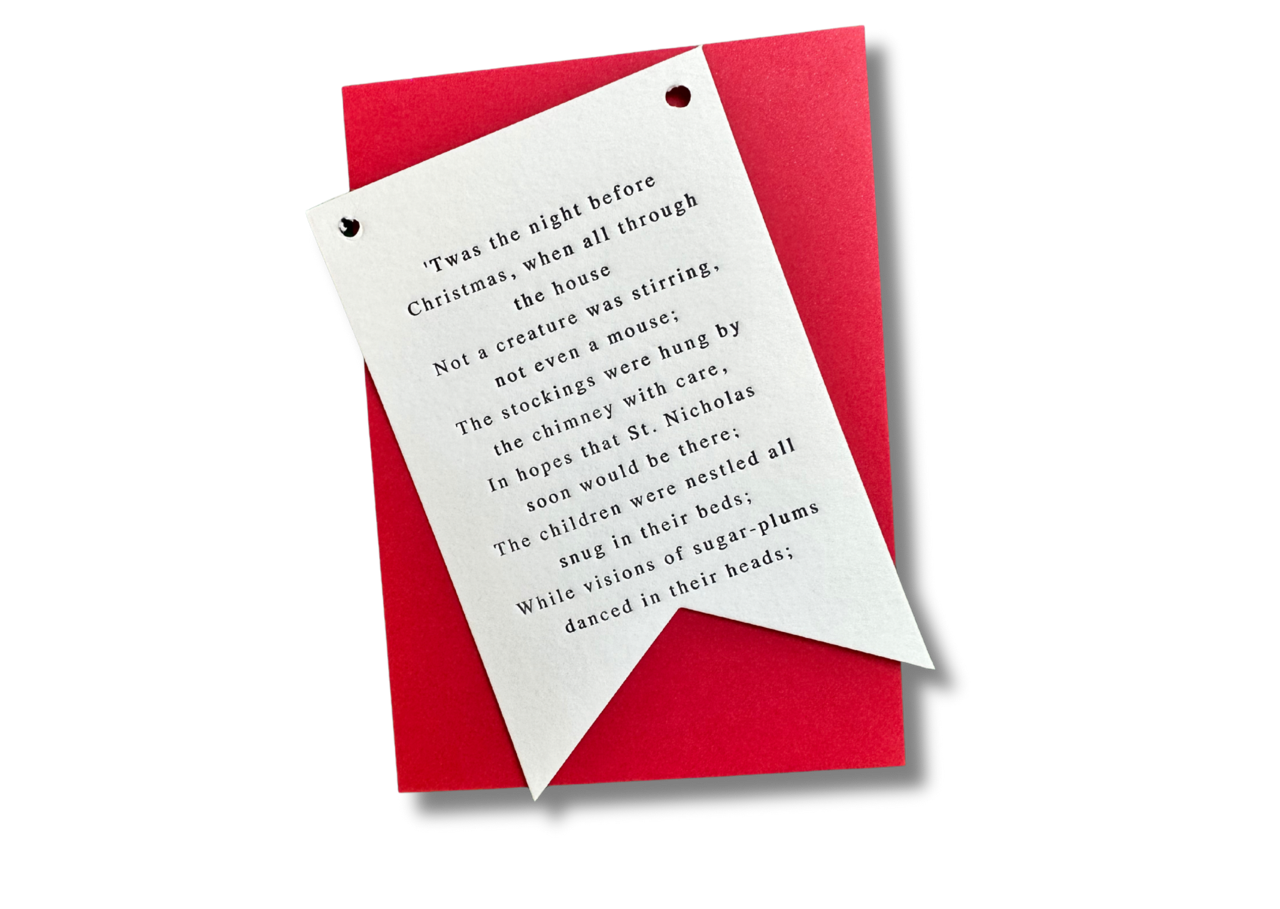 'Twas the night before Christmas hanging flag card