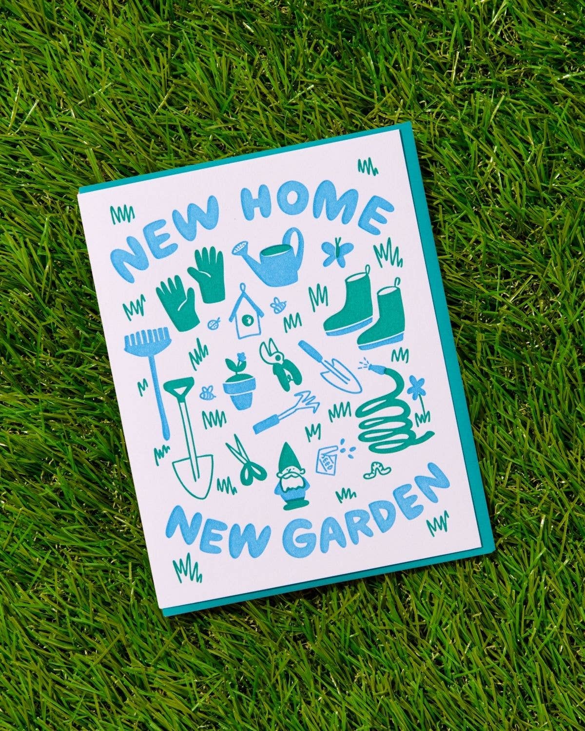 Modern Letterpress New Home Greeting Card — New Home Garden