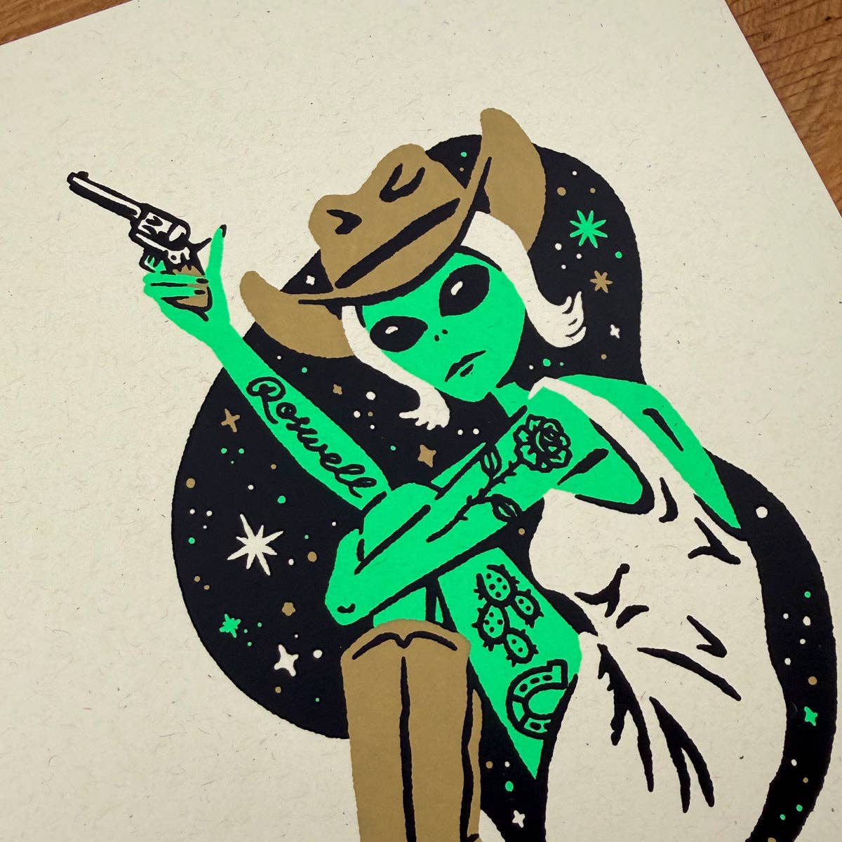 Western Alien Starr - Signed 8x10in Silkscreen Print on Recycled Paper