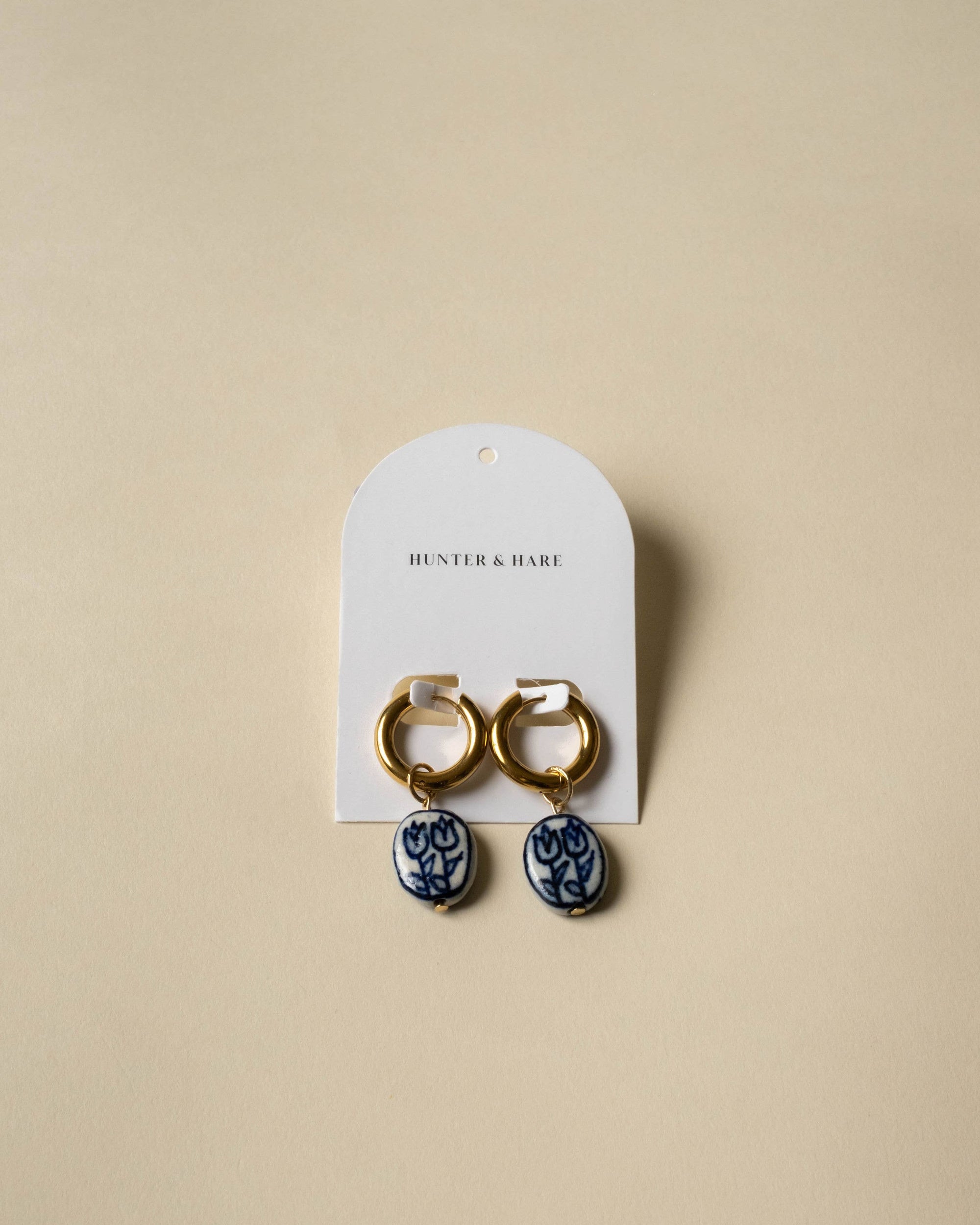 Chloe Tulip Porcelain Bead Hoops