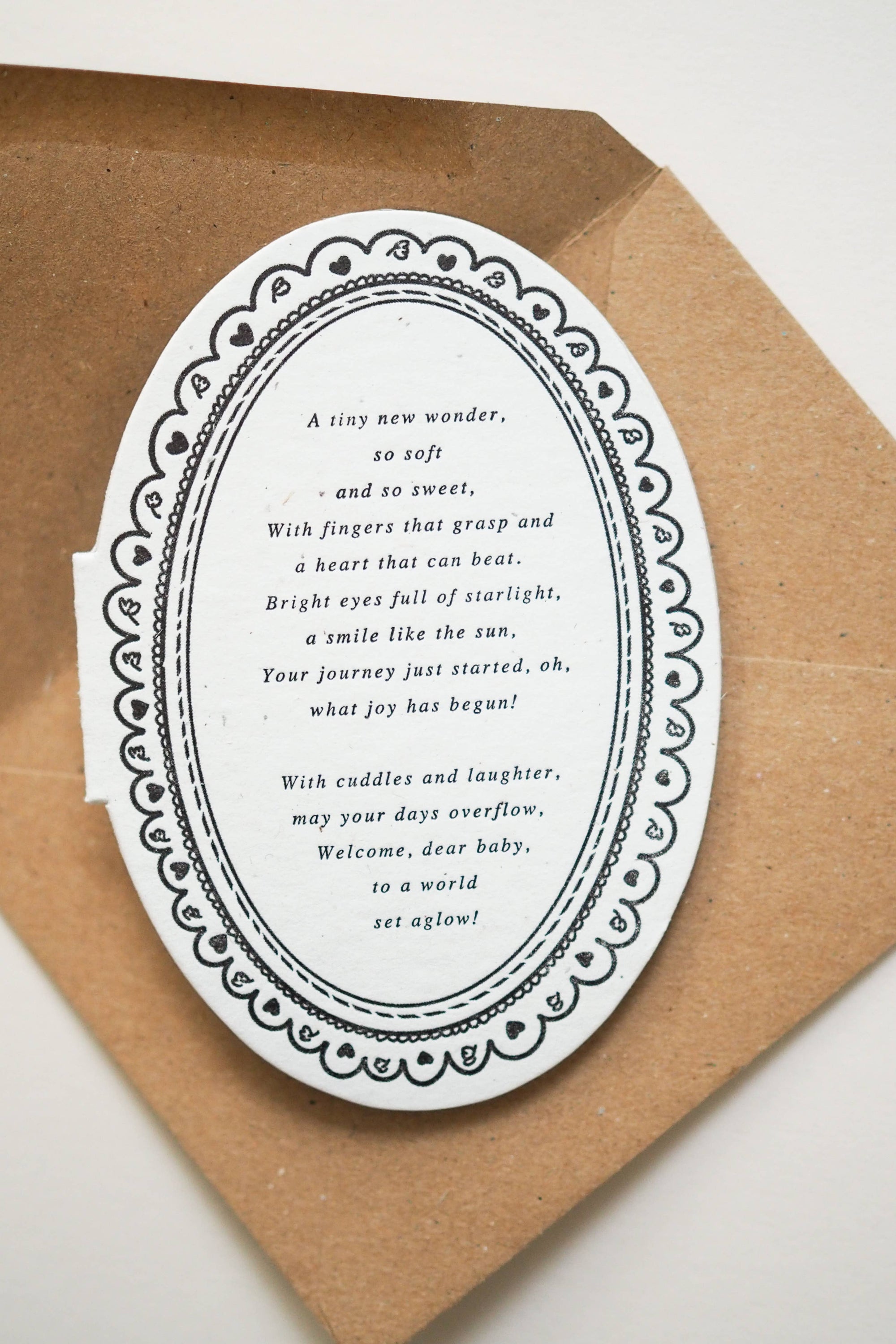 Newborn poem mini card