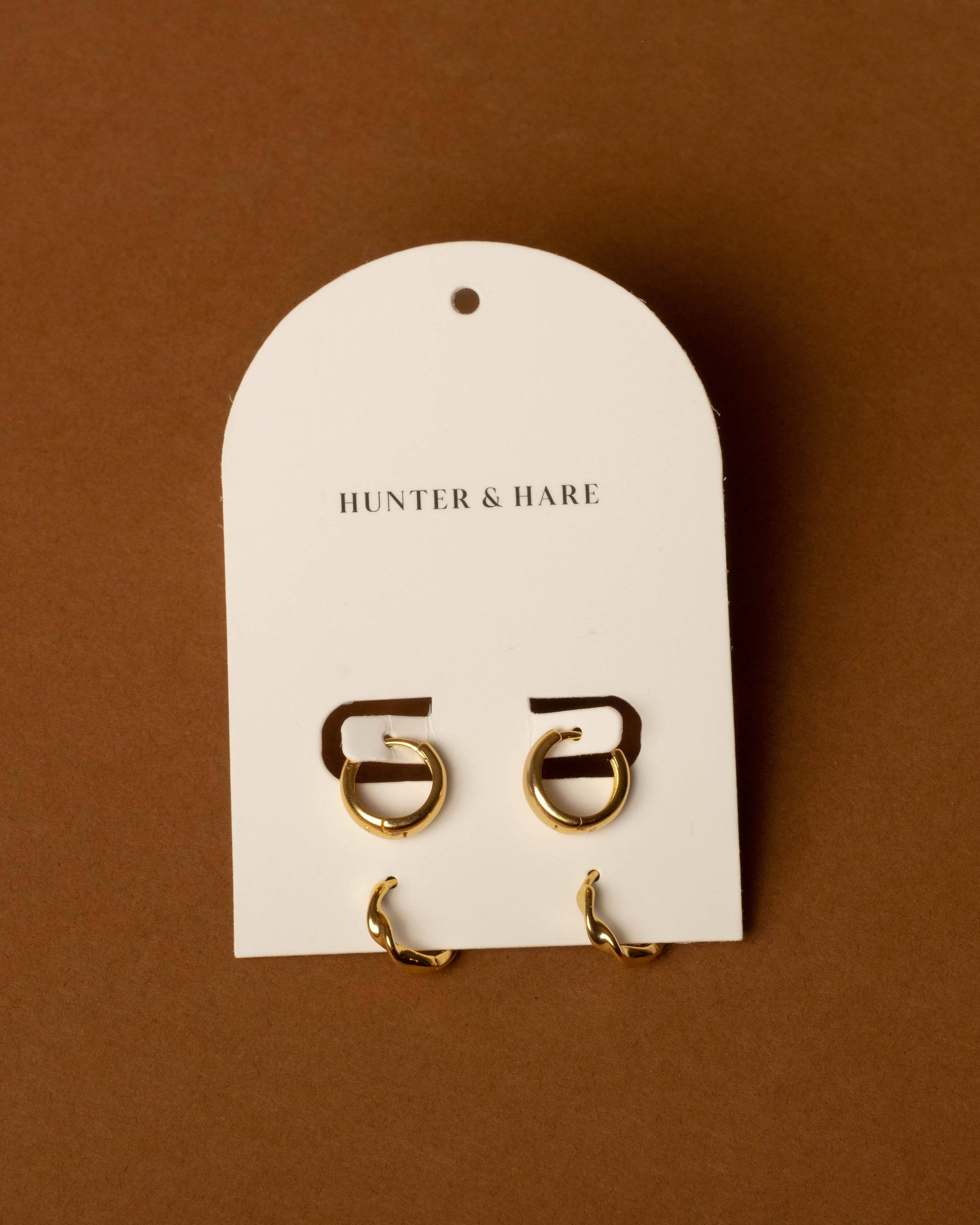 Rory Twist and Thick Gold - Set of Two Hoops