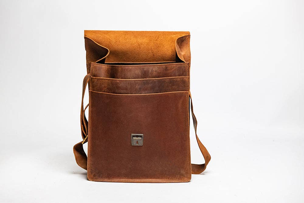 Montreal Leather Satchel - Saddle Brown