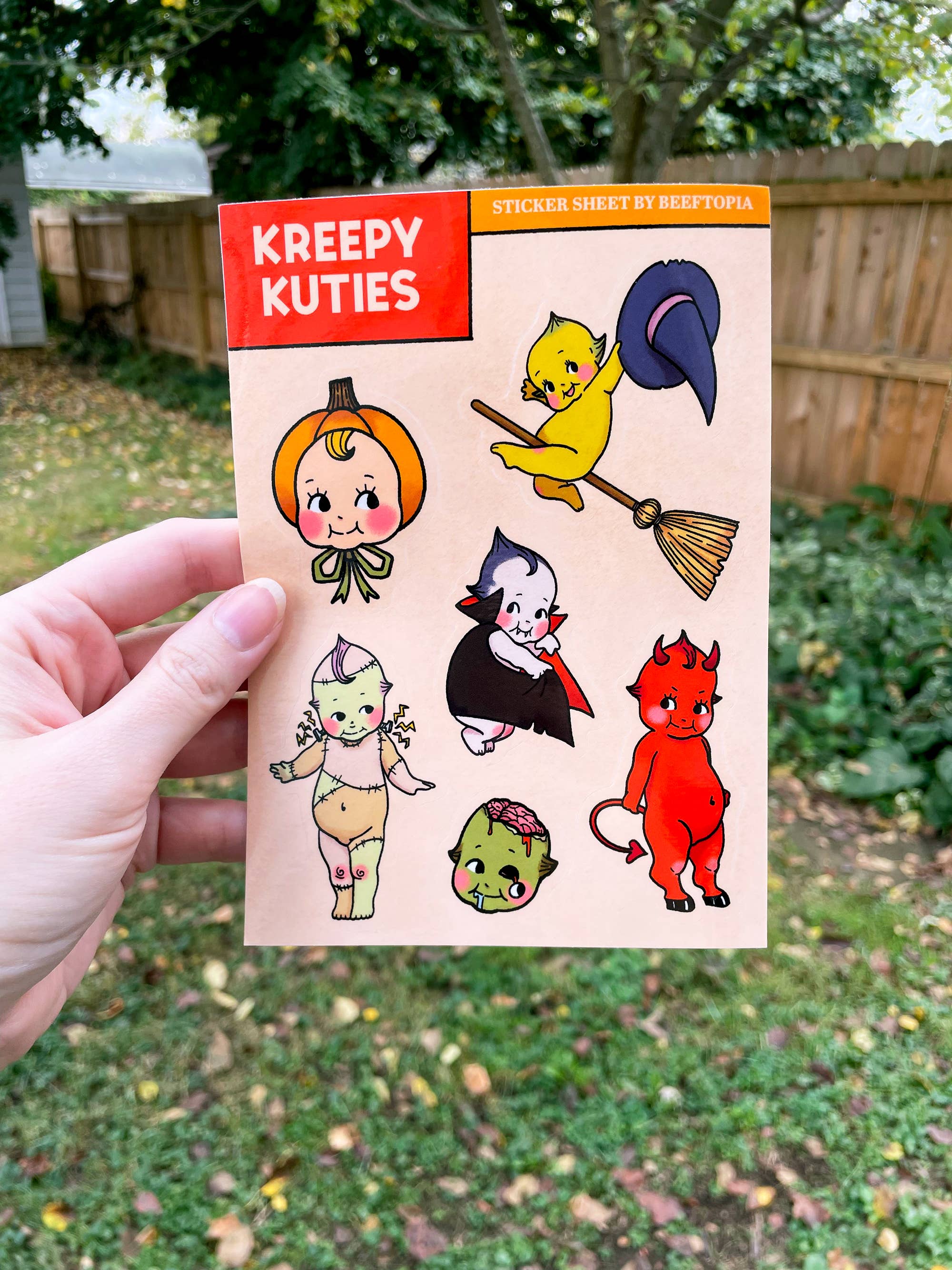 Kreepy Kuties Kewpie Inspired Waterproof Vinyl Sticker Sheet