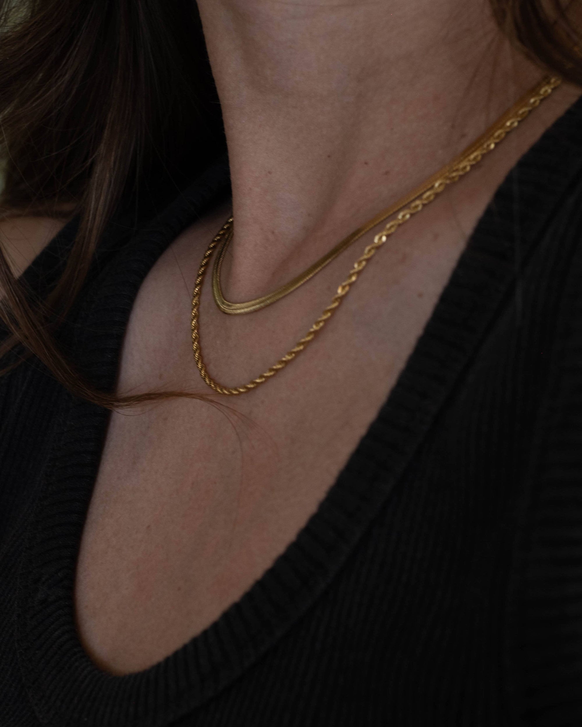 Sandra Dual Rope and Snake Chain Necklace