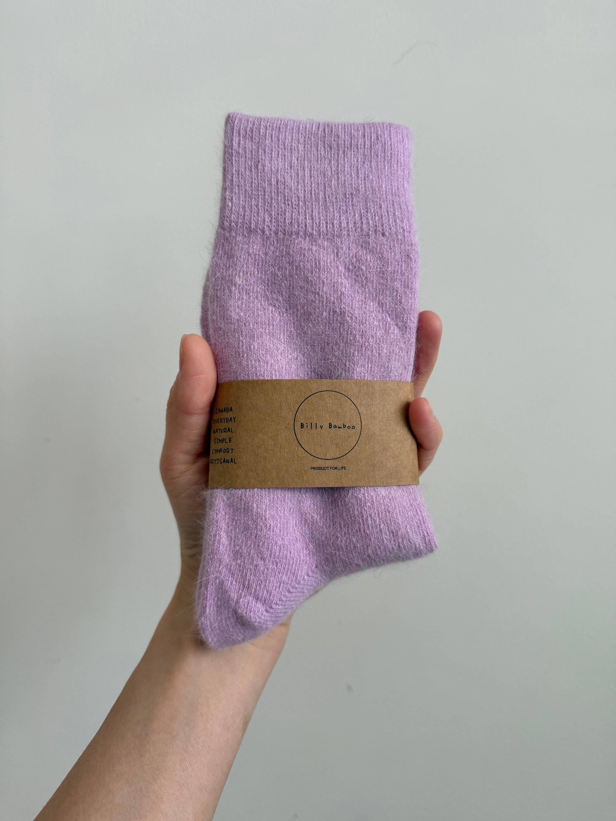 FLUFFY ANGORA SOCKS - crystal bright