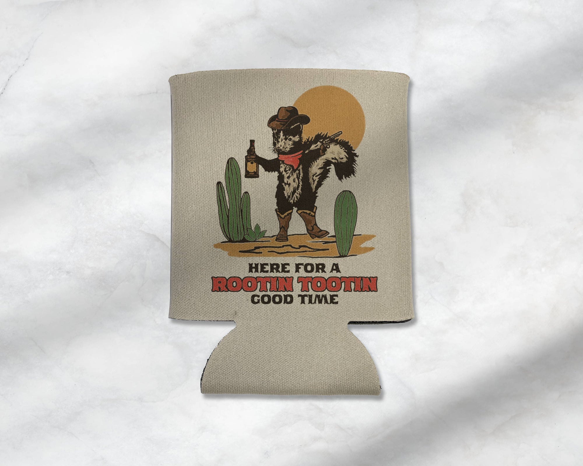 Here for a Rootin Tootin Good Time: Skunk Cowboy Koozie