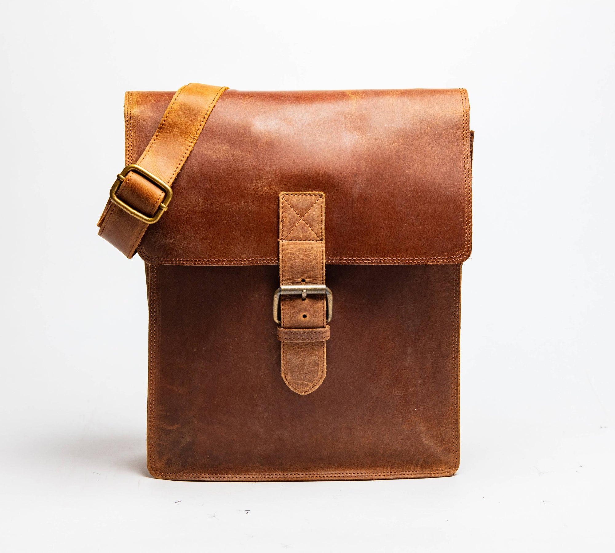 Montreal Leather Satchel - Saddle Brown