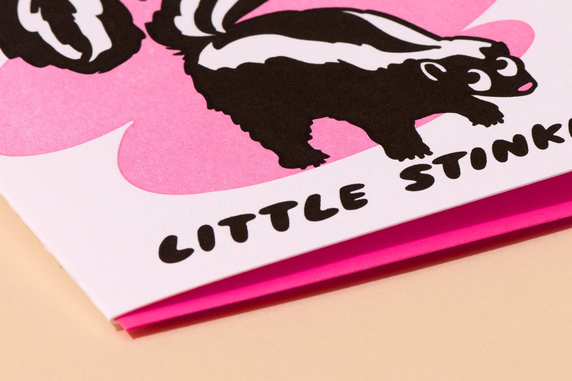 Letterpress Birthday Card—Little Stinker (Skunk, Kids, Cute)
