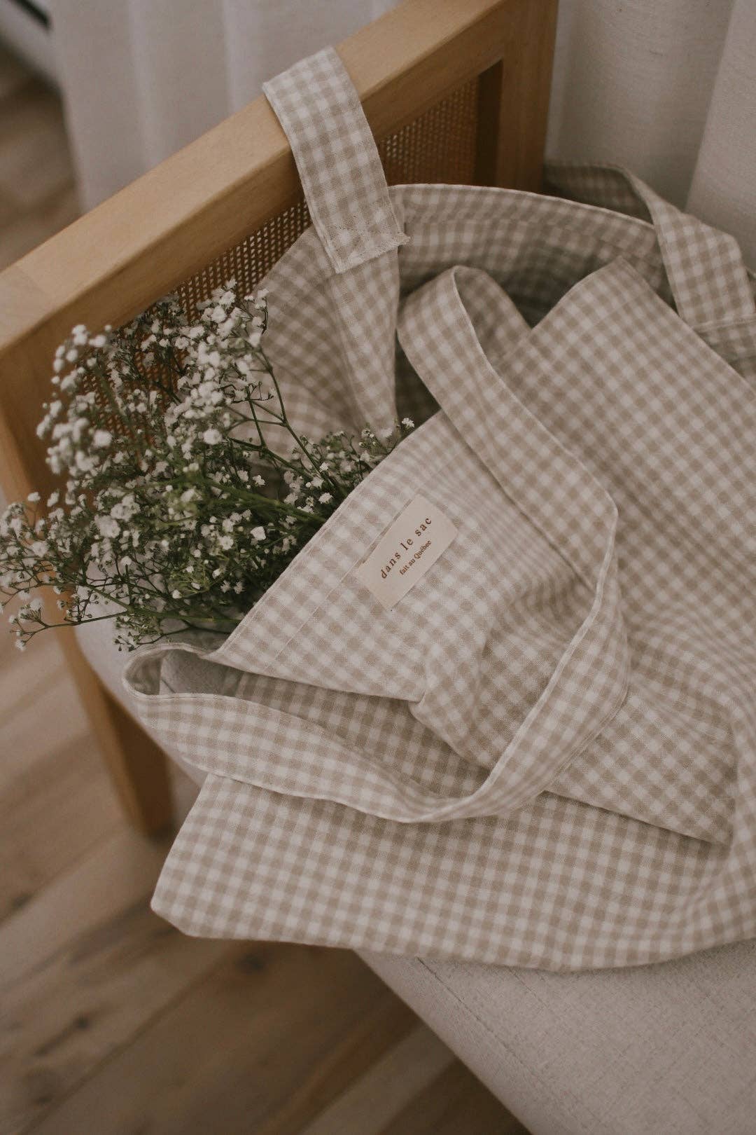 Organic cotton tote bag - Gingham collection