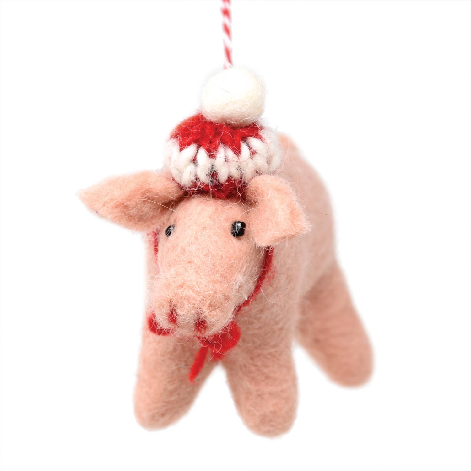 Felt Party Pig Christmas Ornament