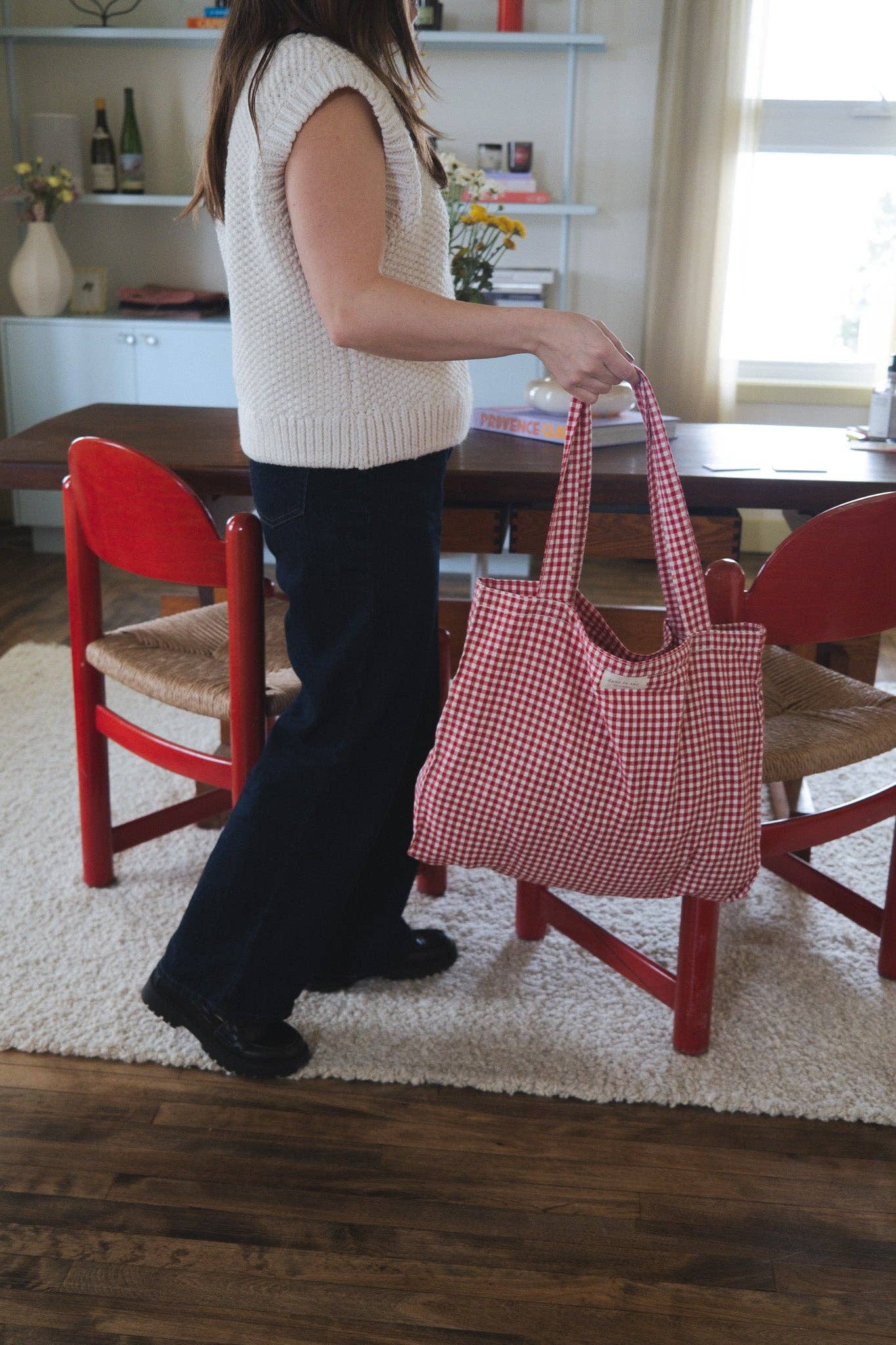 Organic cotton tote bag - Gingham collection