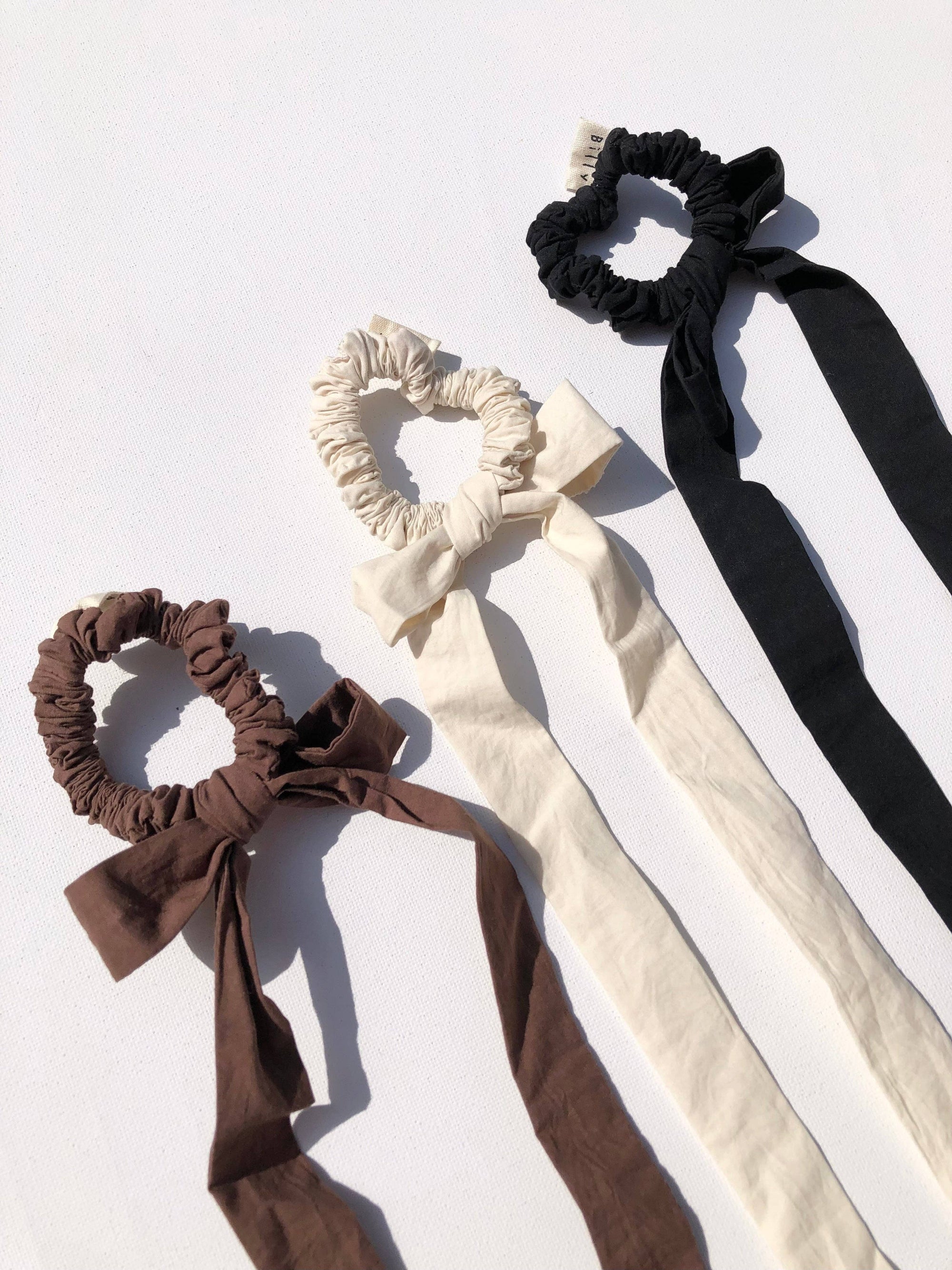 Cotton Poplin Bow Scrunchies
