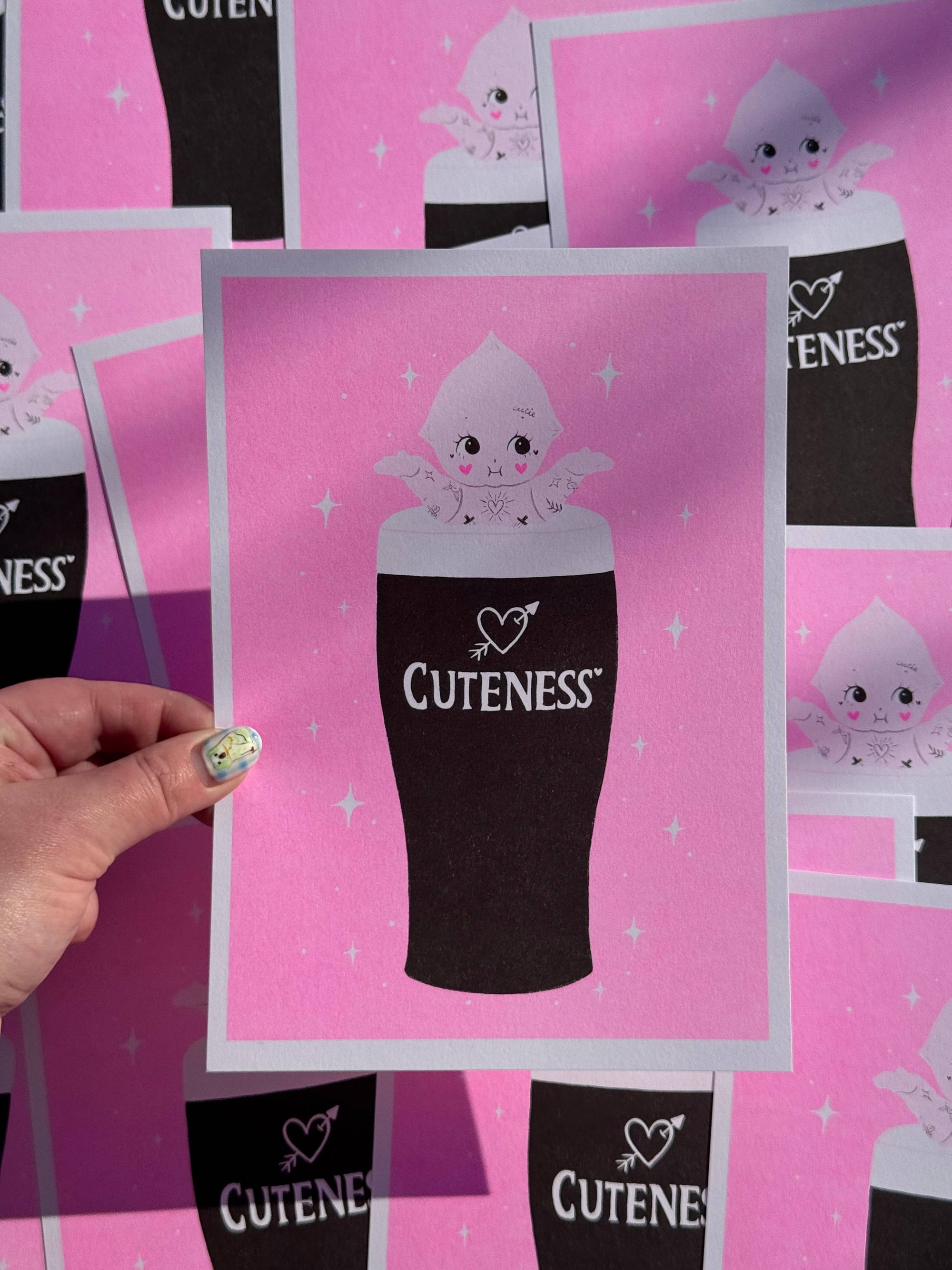 Kewpie Cuteness Pint A5 Risograph Print