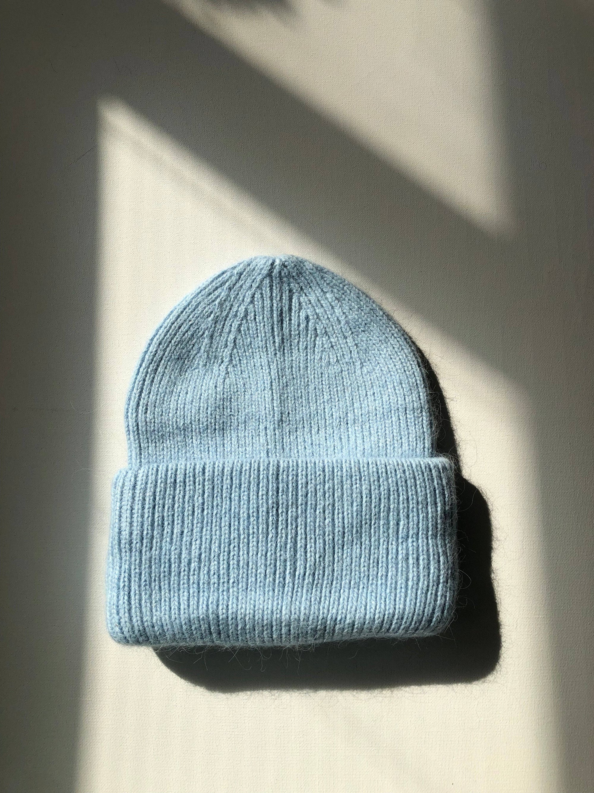 ROYAL ANGORA WOOL BEANIE - snow pastel