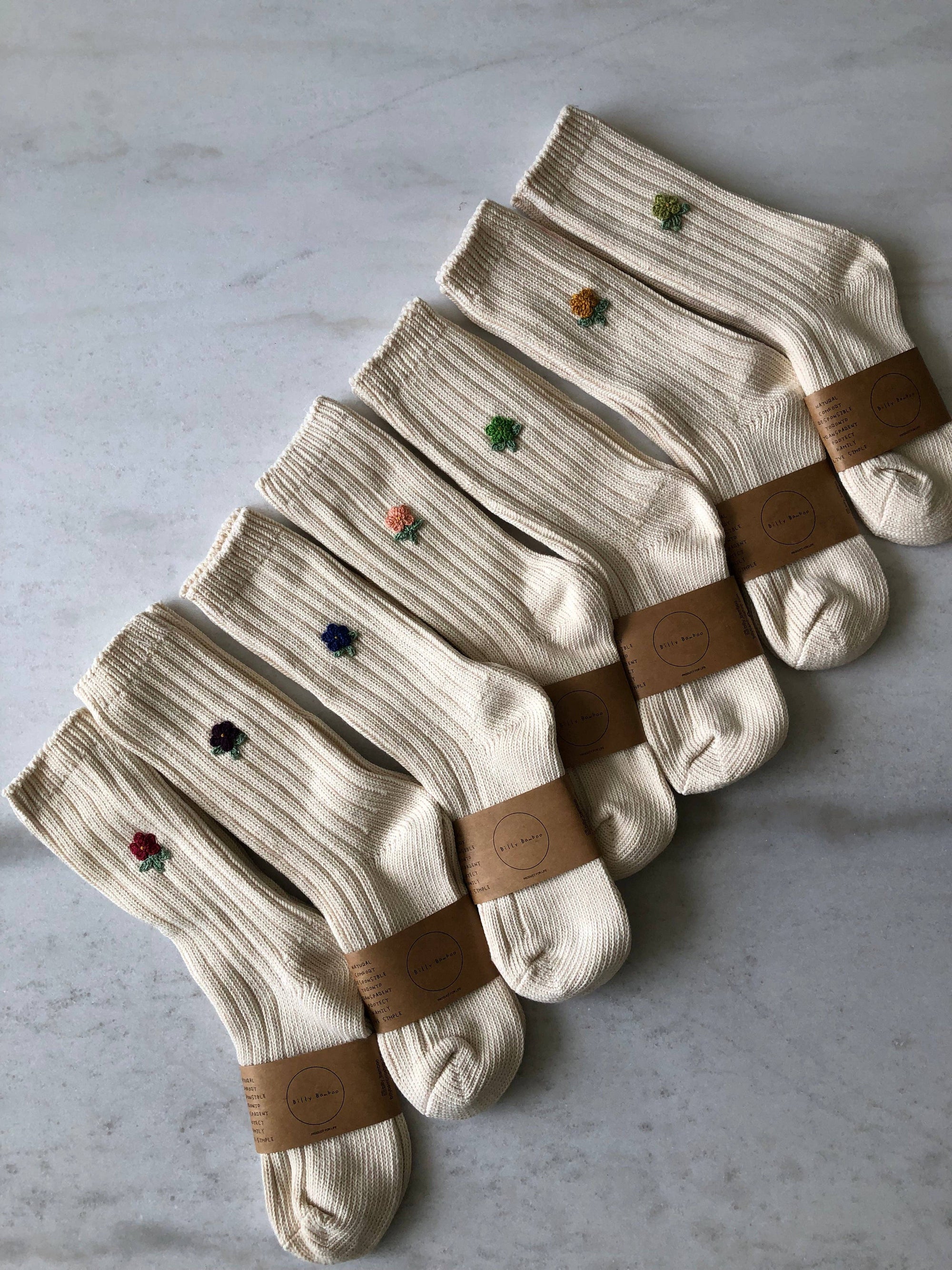 CROCHET FIELD ROSE SOCKS