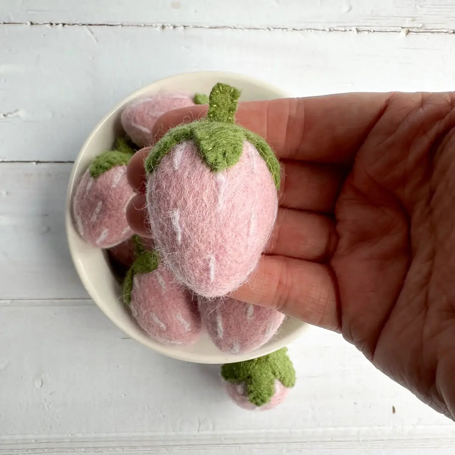 Light Pink Felt Strawberry Ornament