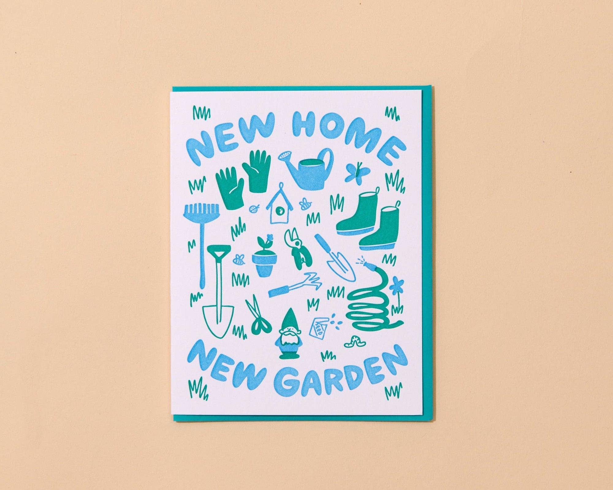 Modern Letterpress New Home Greeting Card — New Home Garden