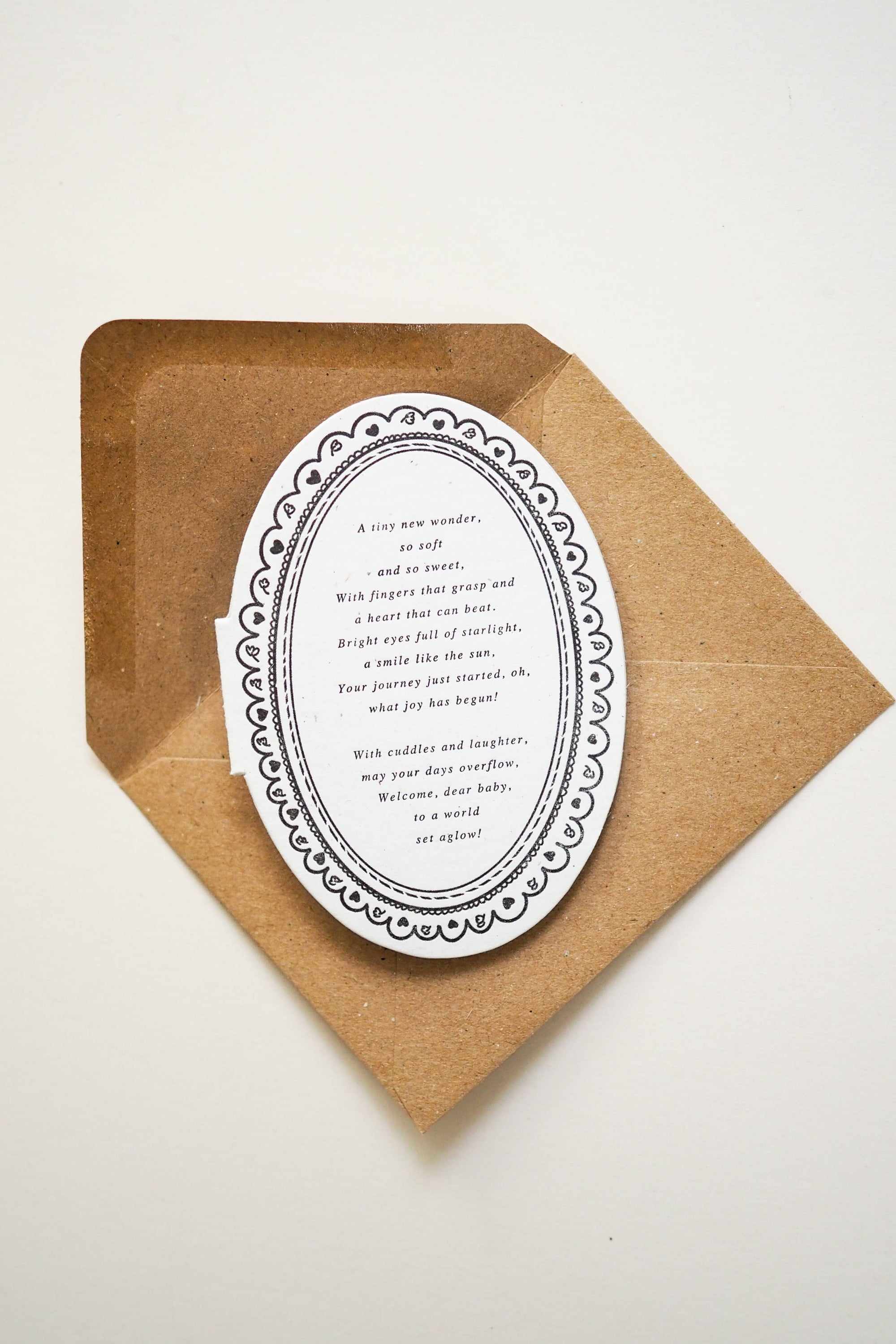 Newborn poem mini card
