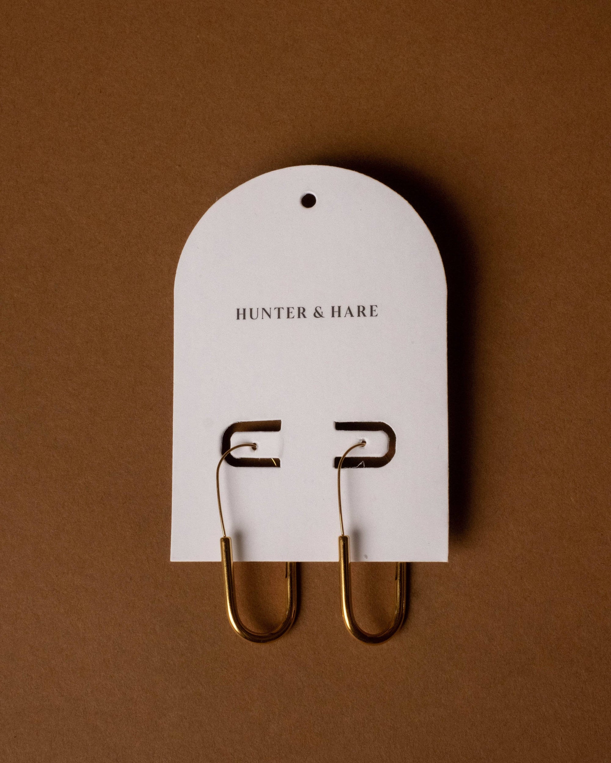 Julia Paper Clip Hoop Earrings - Gold