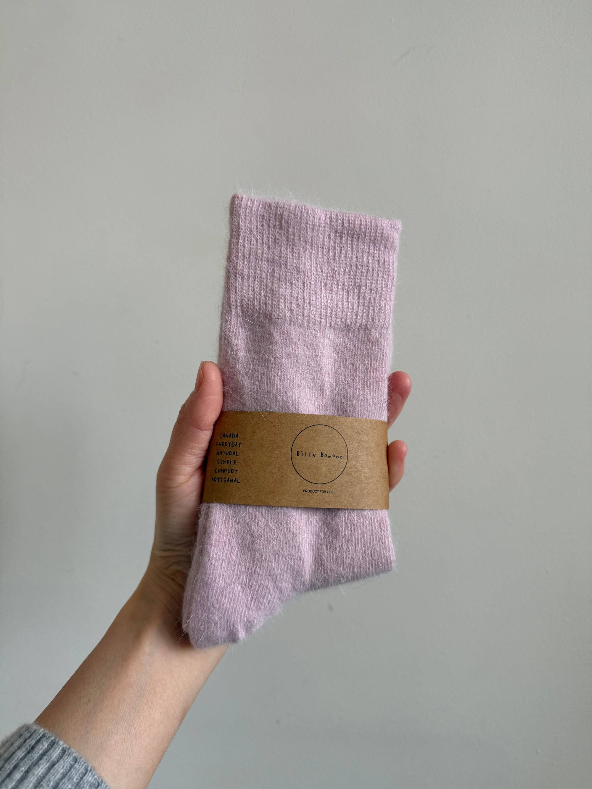 FLUFFY ANGORA SOCKS - crystal bright