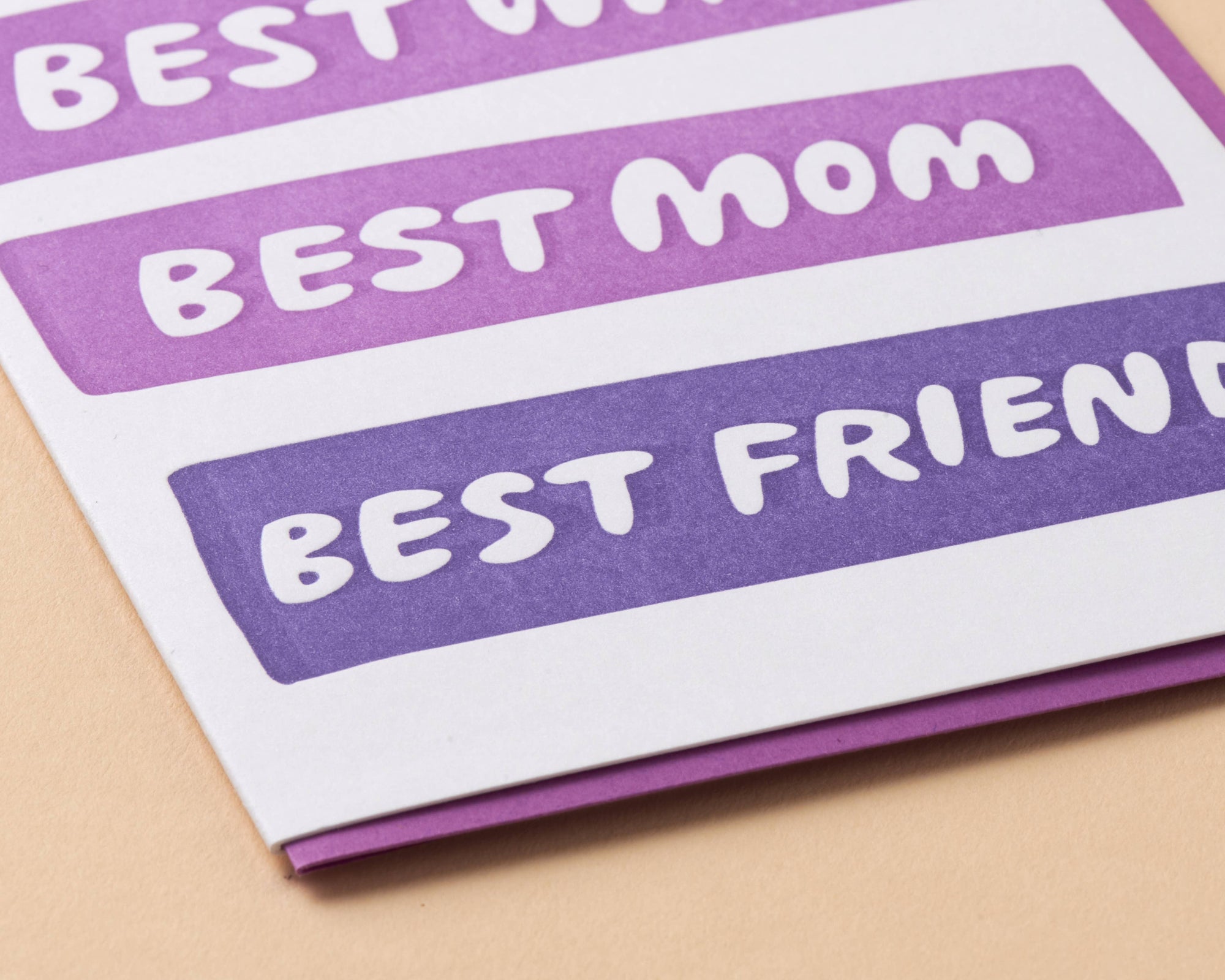 Best Wife/Mom/Friend Mother's Day Letterpress Greeting Card from Partner- Made in USA - Mom Birthday, Wife Anniversary, Mother's Day
