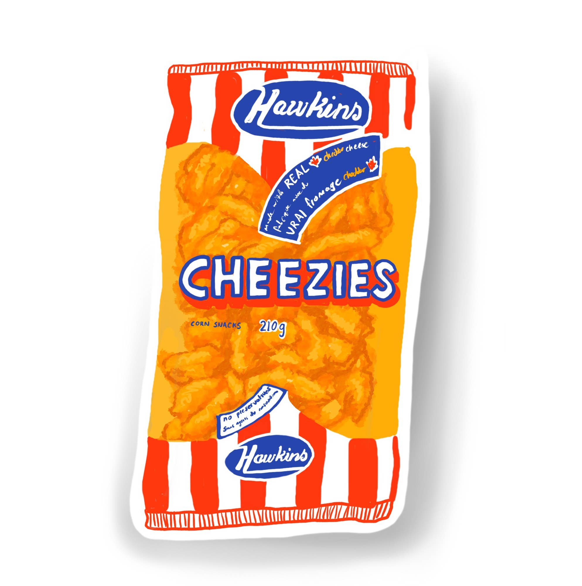 Hawkins Cheezies Sticker