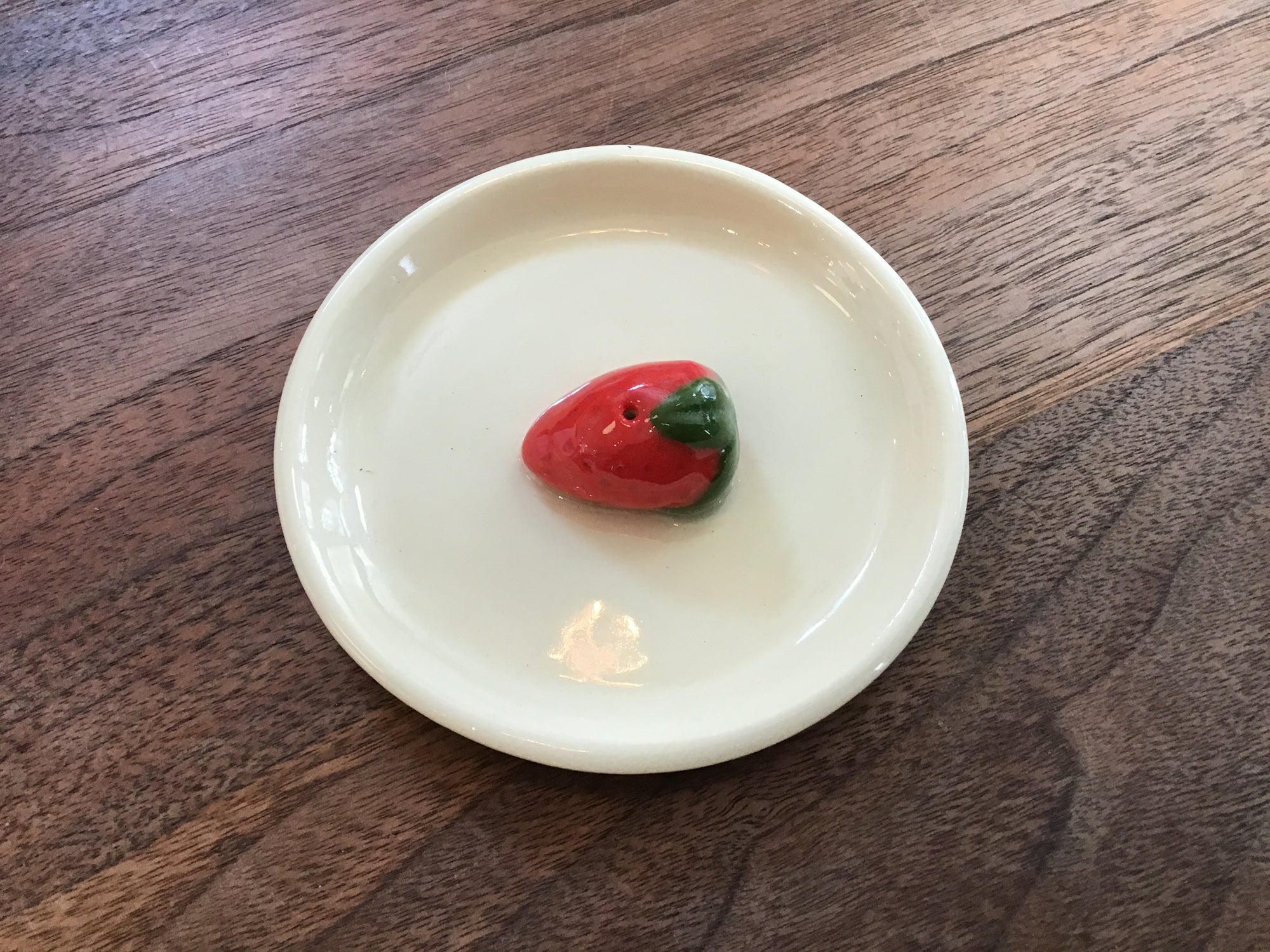 Ceramic Incense Burner Dish Tray - Strawberry