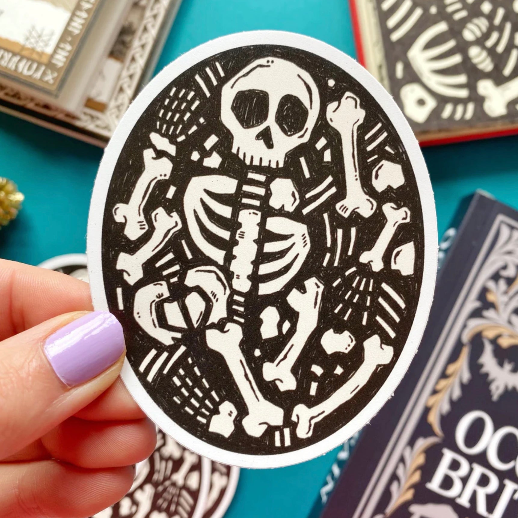 Oval Skeleton Sticker