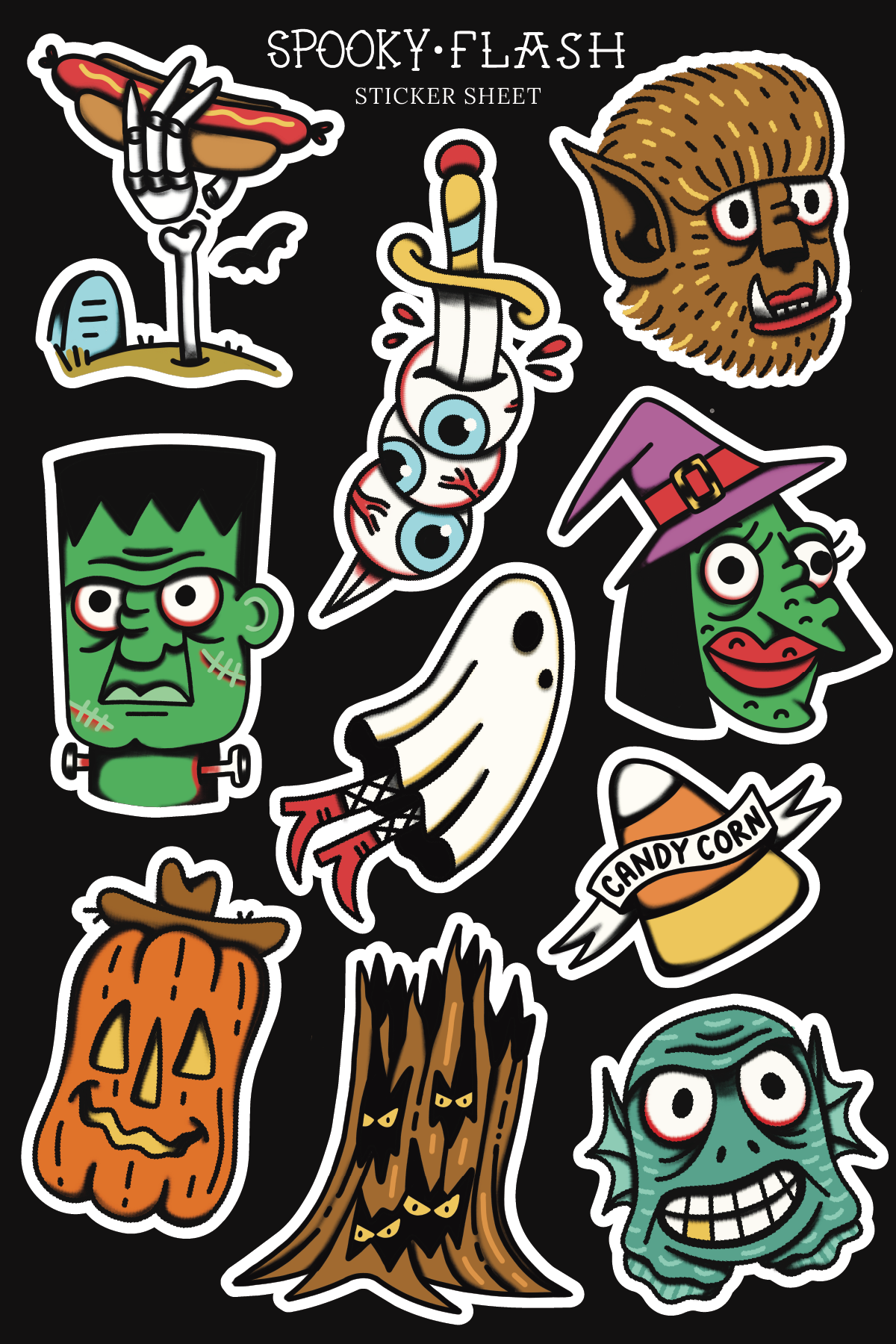 Spooky Flash Sticker Sheet