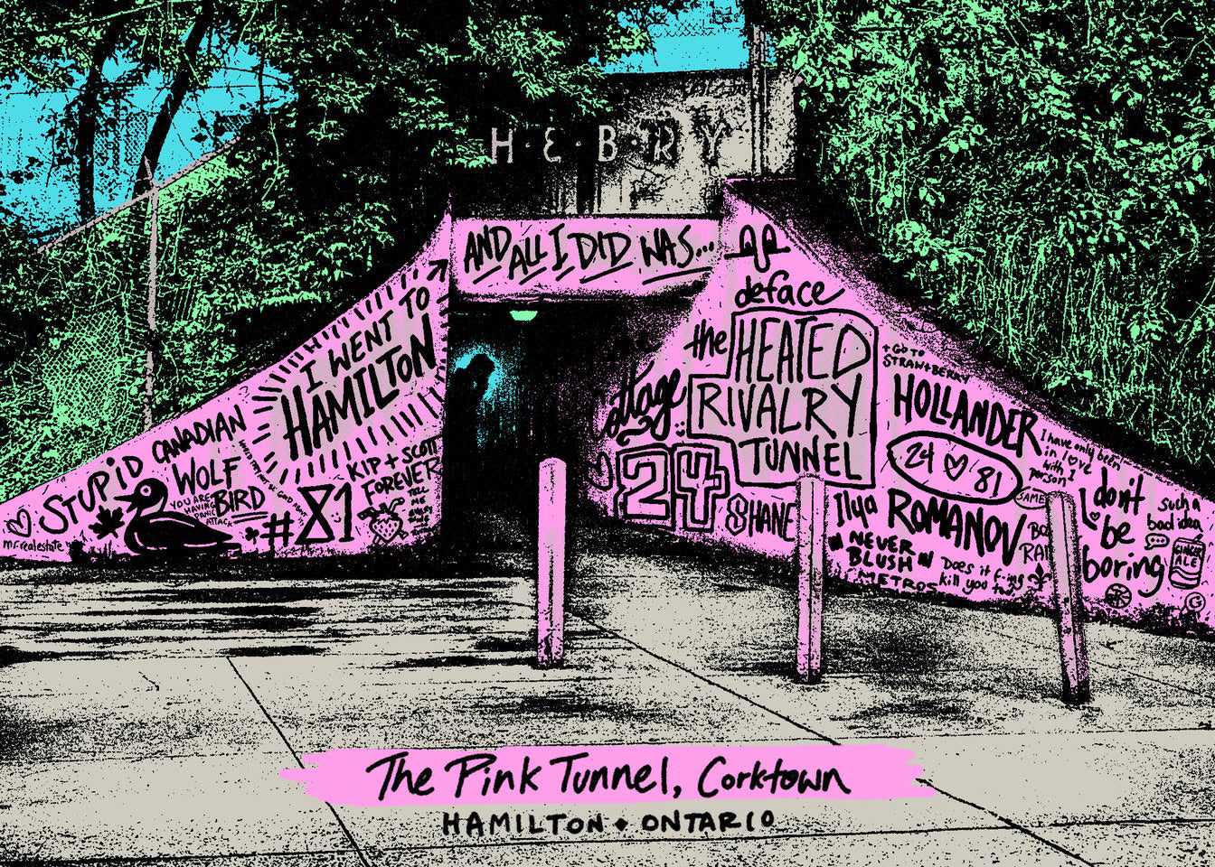 The Pink Tunnel, Corktown Postcard