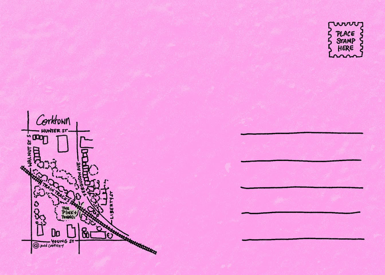 The Pink Tunnel, Corktown Postcard