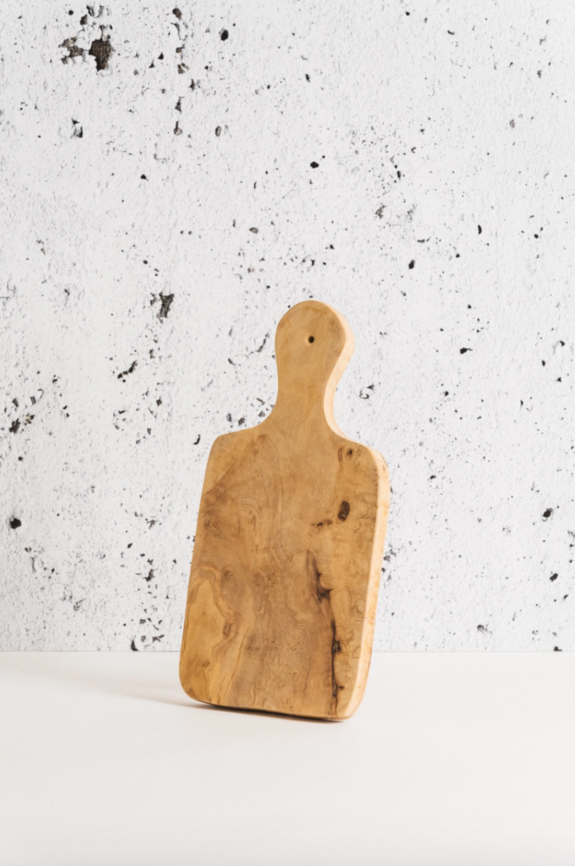 Olive Wood Cheese Board with Handle | Rectangular