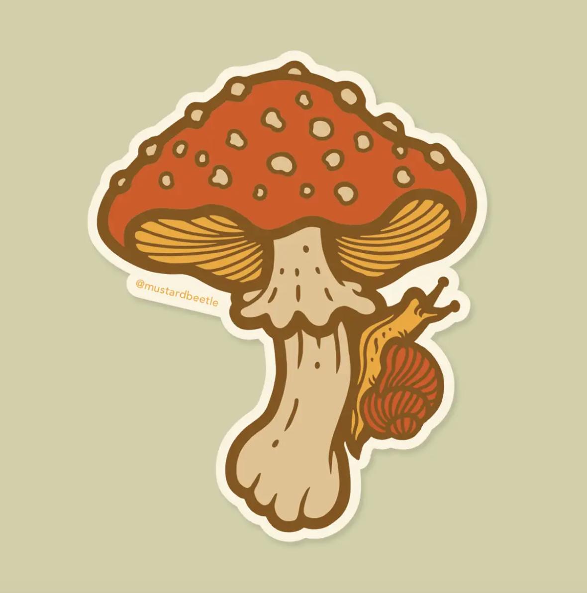 Mushroom & Snail Vinyl Sticker