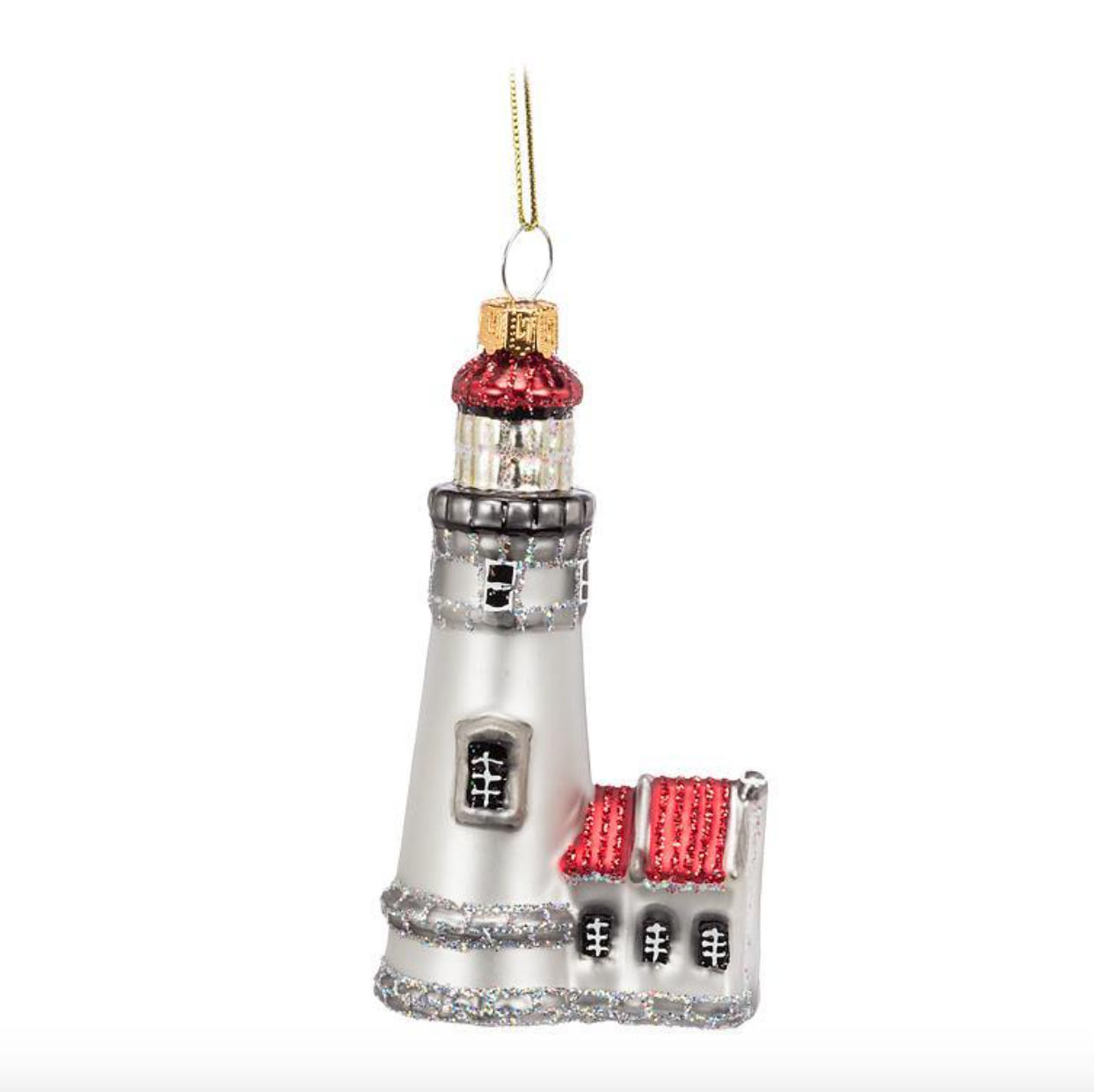Glass Lighthouse Ornament