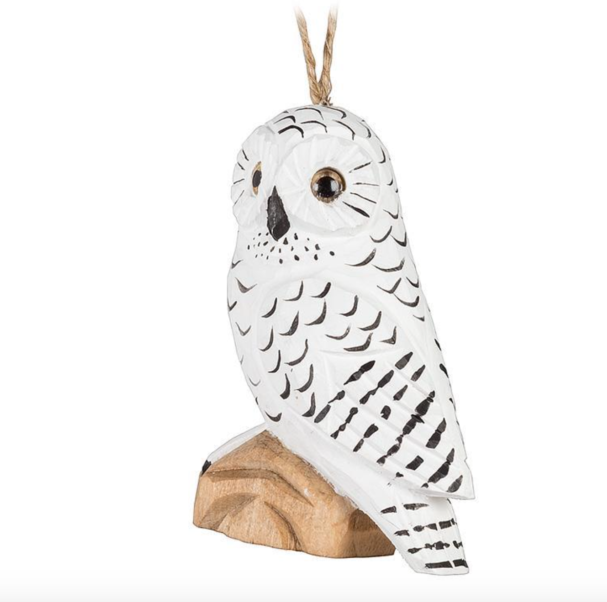 Perched Snowy Owl Ornament