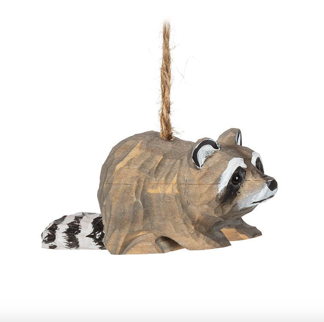 Raccoon Wooden Carved Ornament