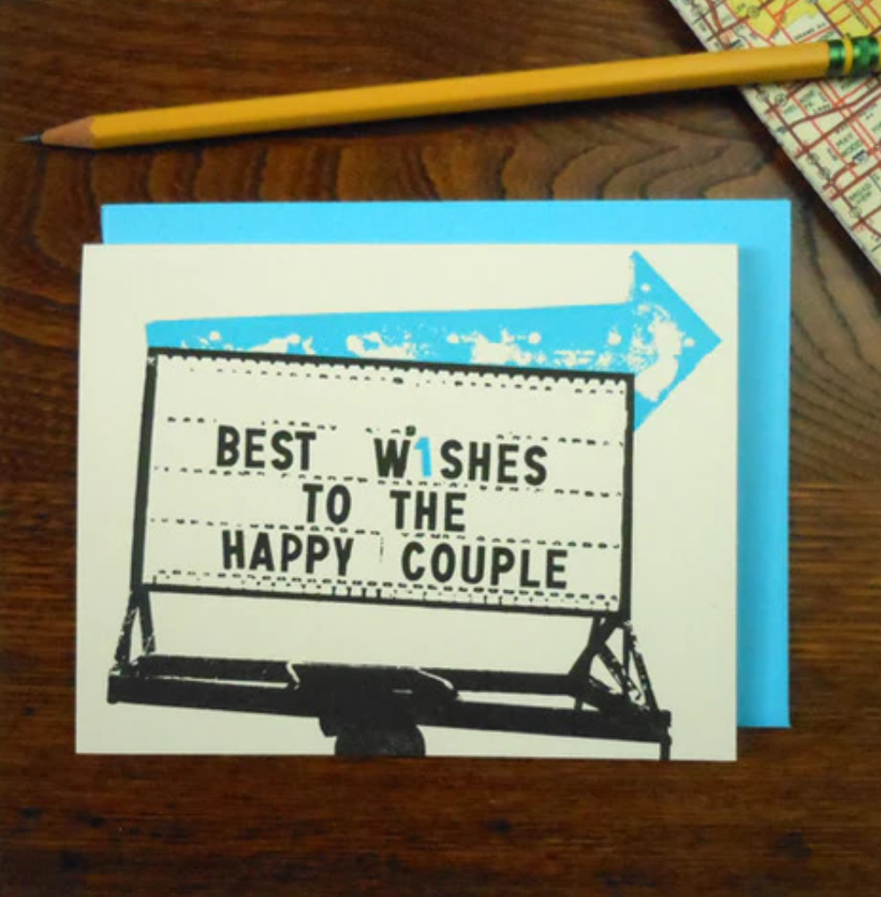 Best Wishes To The Happy Couple Sign Card