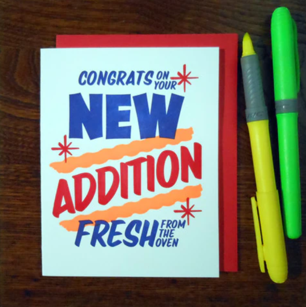 Congrats on Your New Addition Fresh Out of The Oven Card