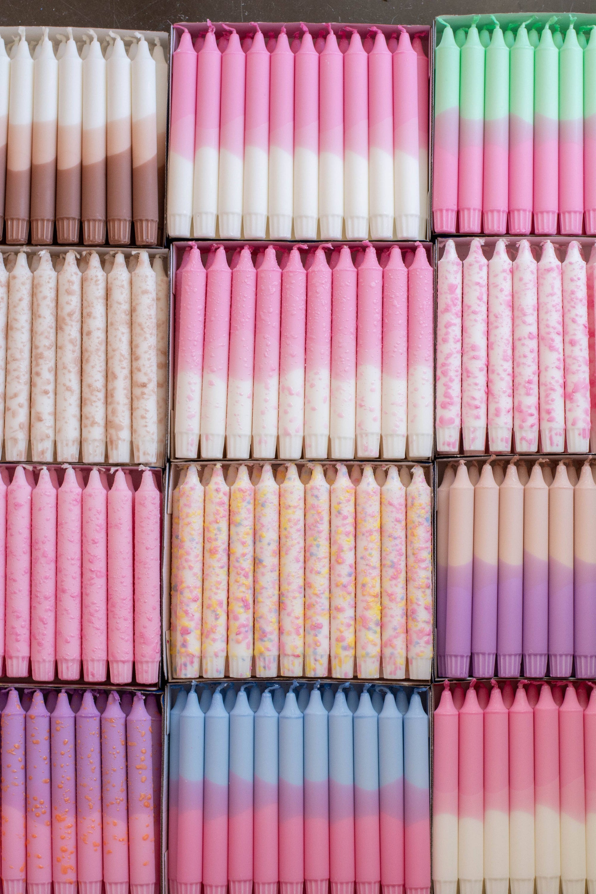 Taper candles- pastel pink confetti