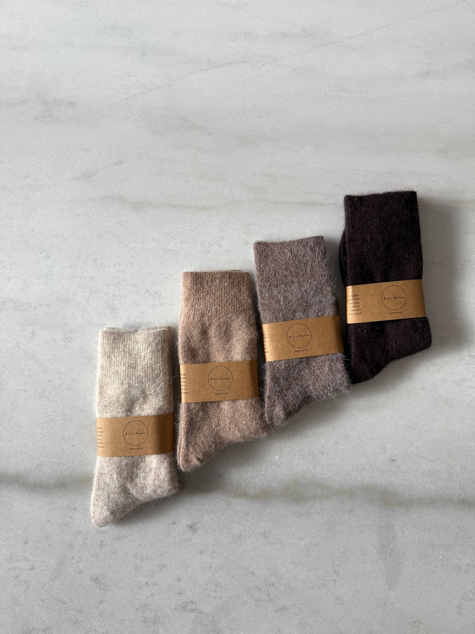 FLUFFY ANGORA SOCKS - crystal bright